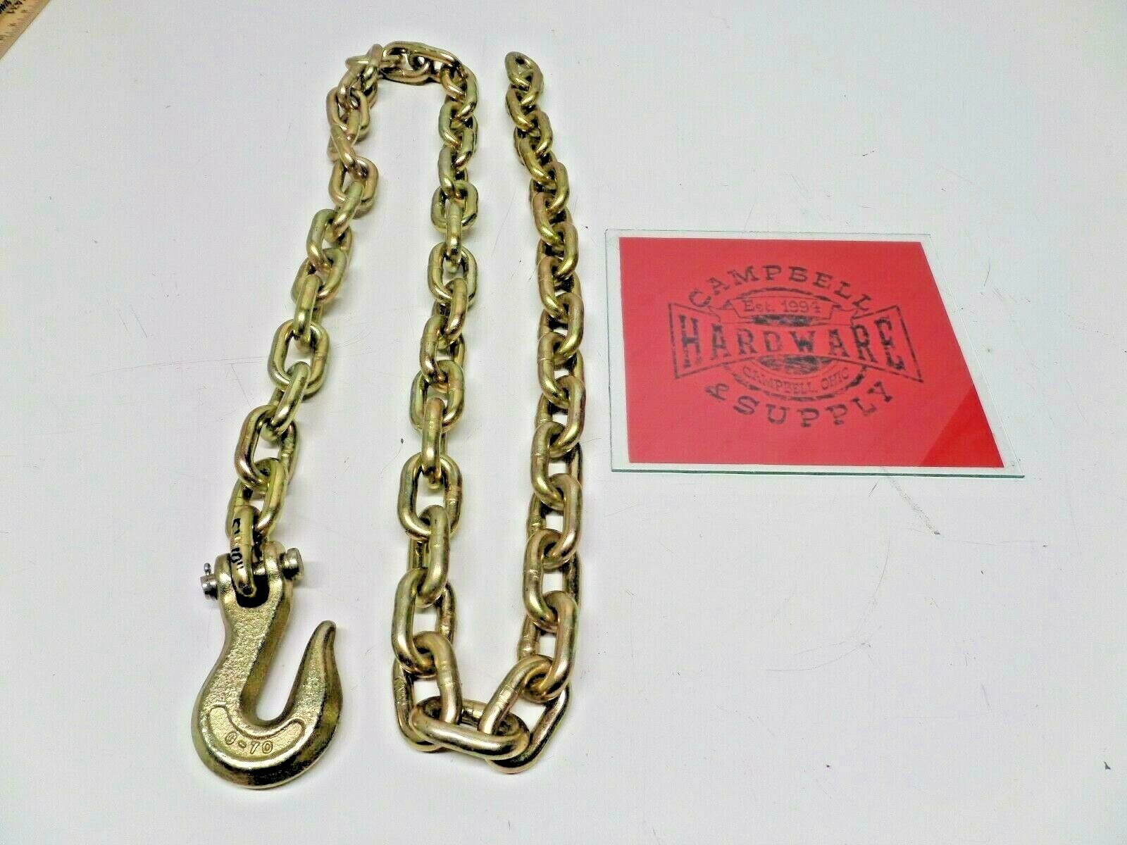 Auto Body Frame Machine Pull Chain 3/8" x 6' Grade 70 with 3/8" Grab Hook Truck
