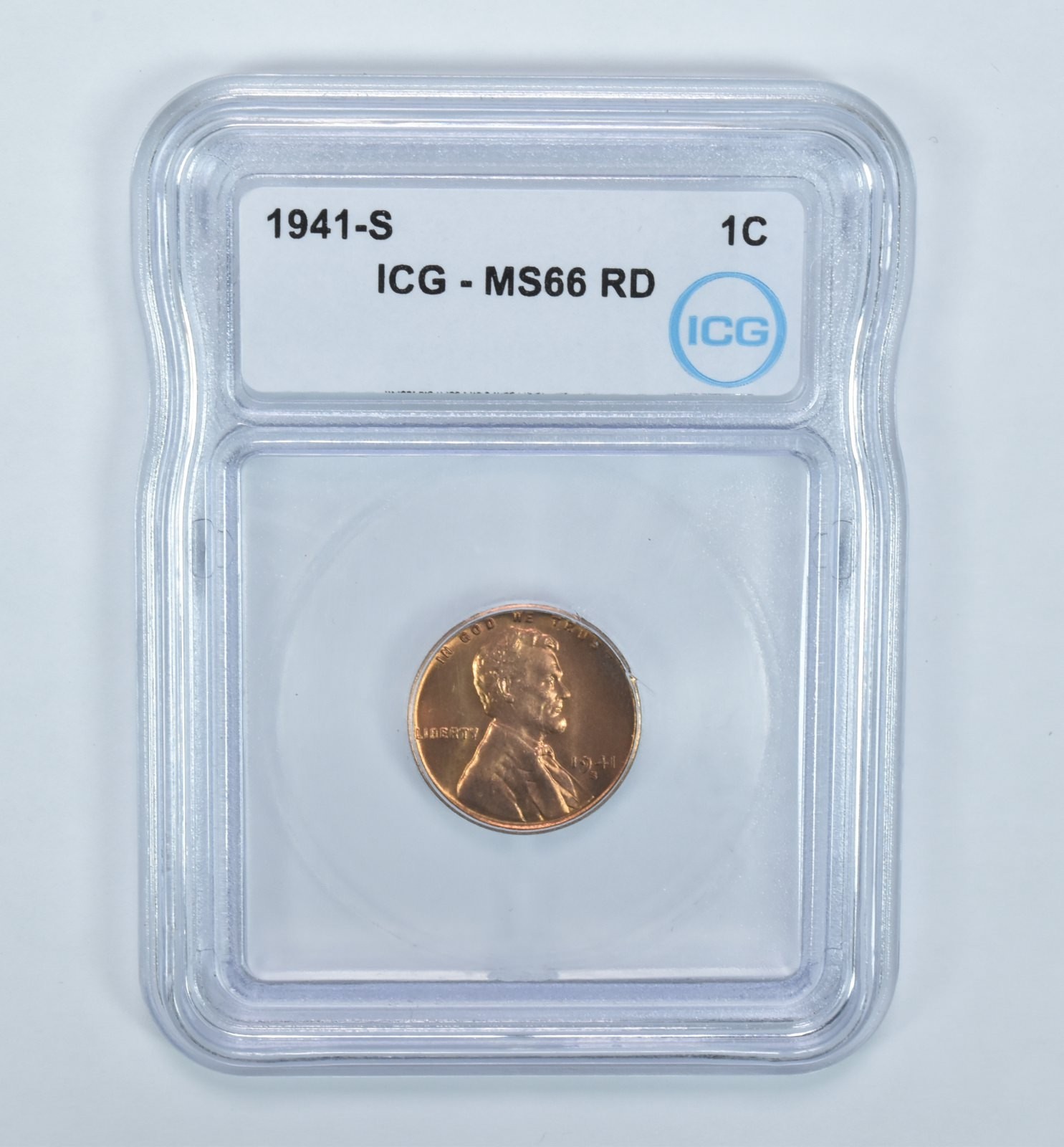 1941-S Lincoln Wheat Cent MS66 RD ICG