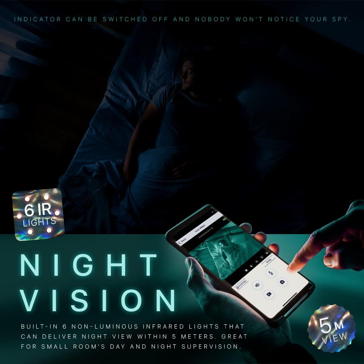 Mini App WiFi Hidden Camera 4K Motion Detection Night Vision Home Security Cam