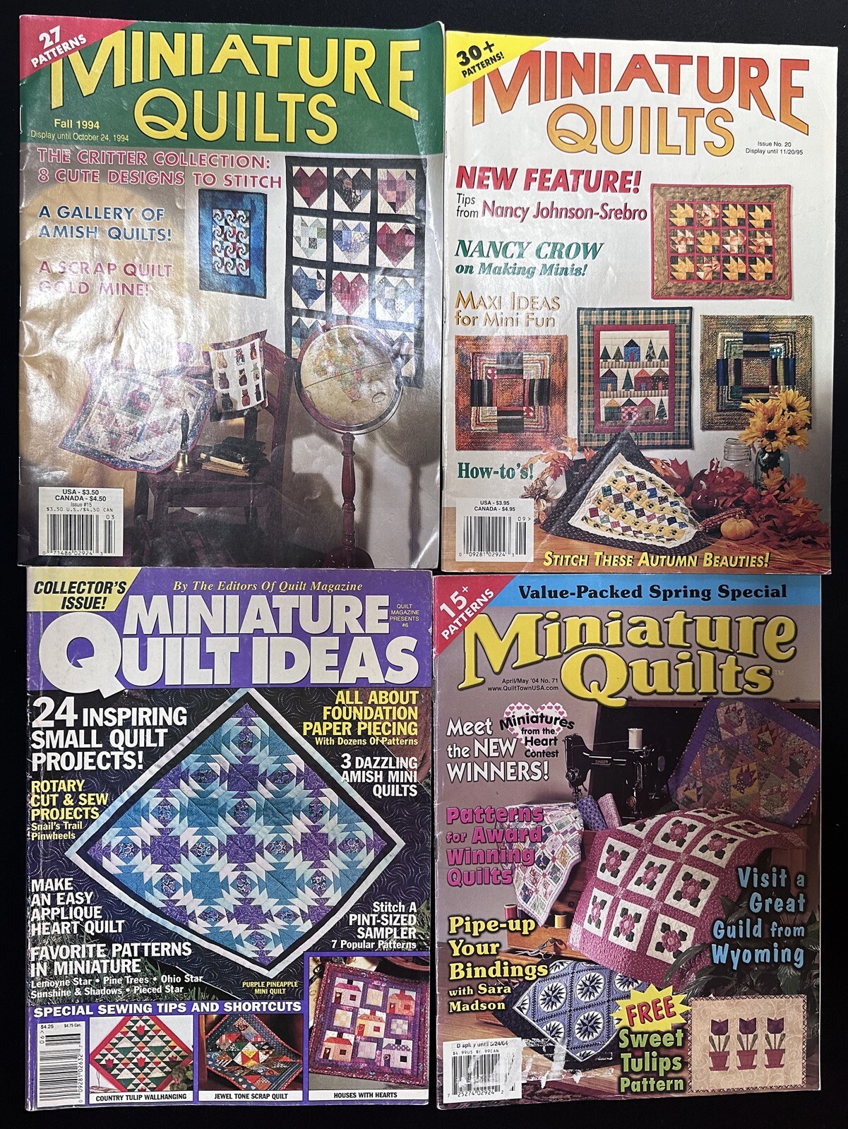 8 MINIATURE QUILT Back Issue Magazines - Quilting
