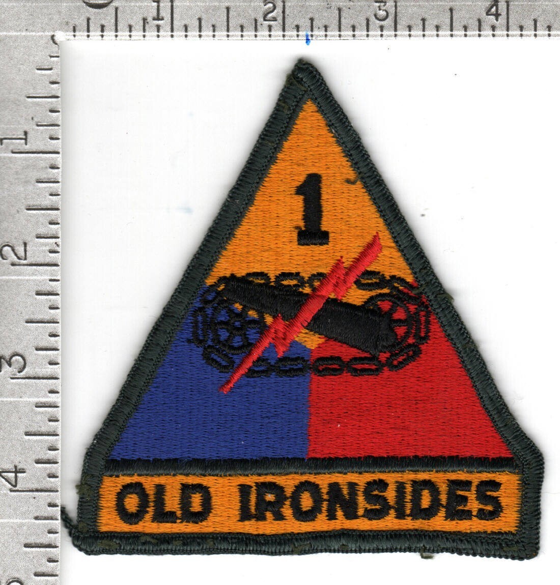 U.S. Army patch (circa 1970s-1980s) - 1st Armored Division - (Old Ironsides)