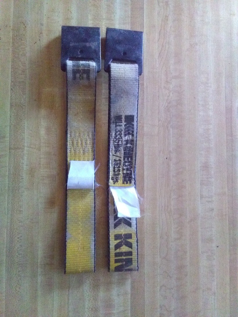 (2) 2"x14" Kinedyne Ratchet Strap short end only Flat Hook Good Condition