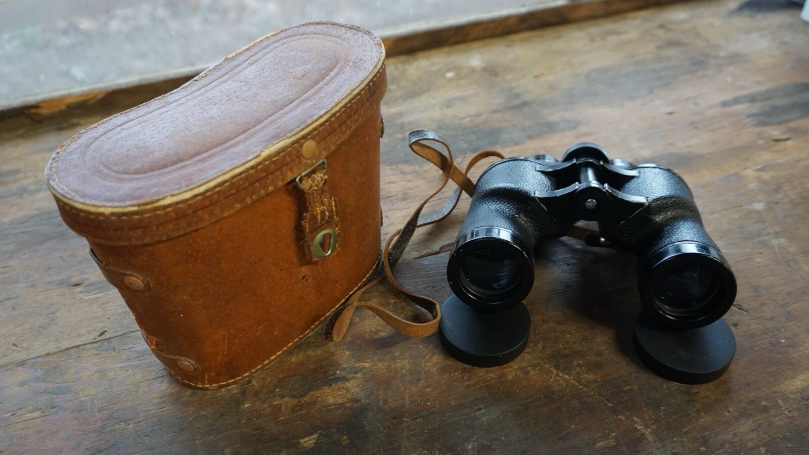 Yoshida & Co. Woodsman 7x35 Field Binoculars w/Leather Case Tokyo Japan