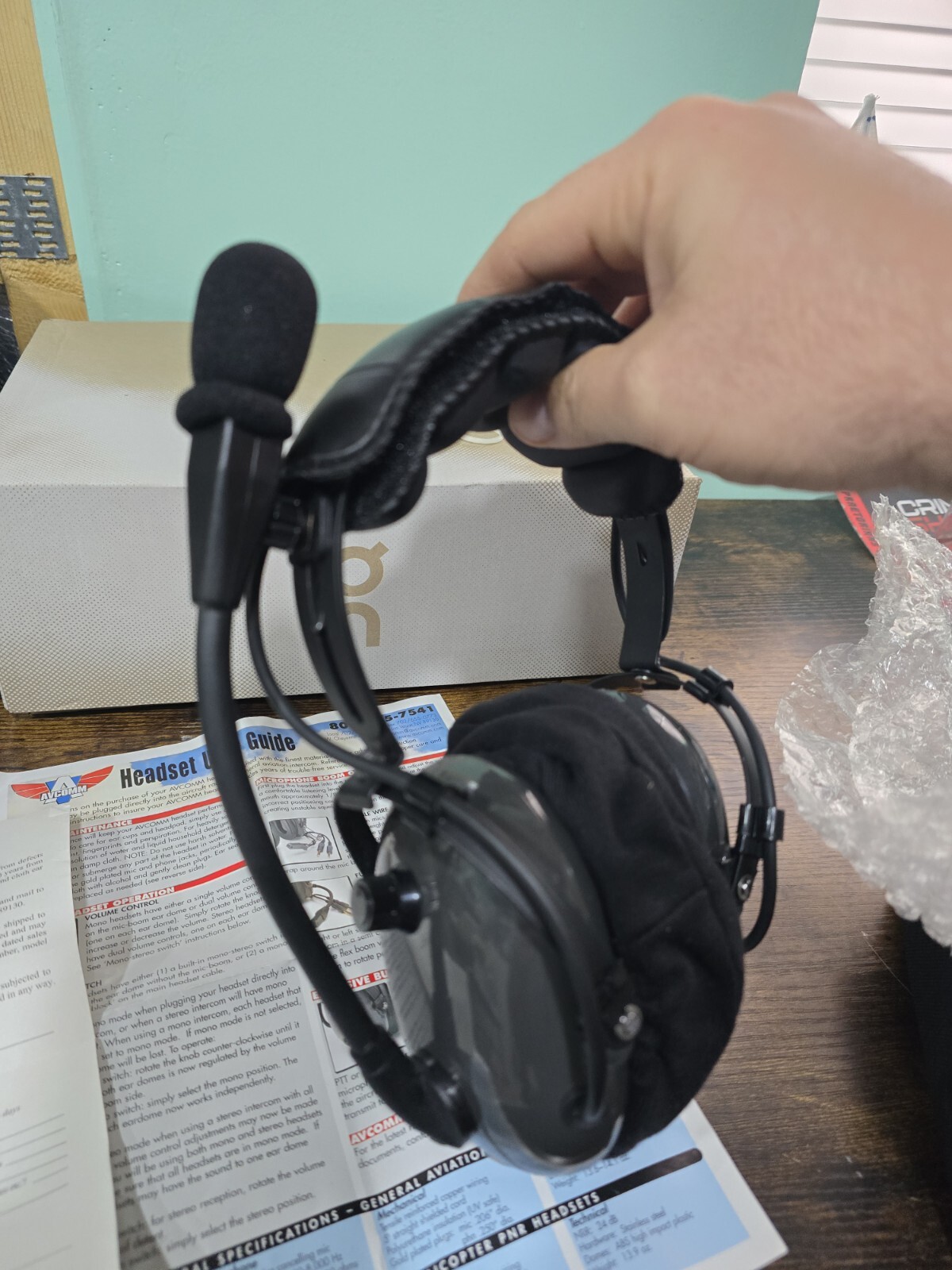 RARE AVCOMM Silver State Helicopters Aviation Headset Dual Plug.