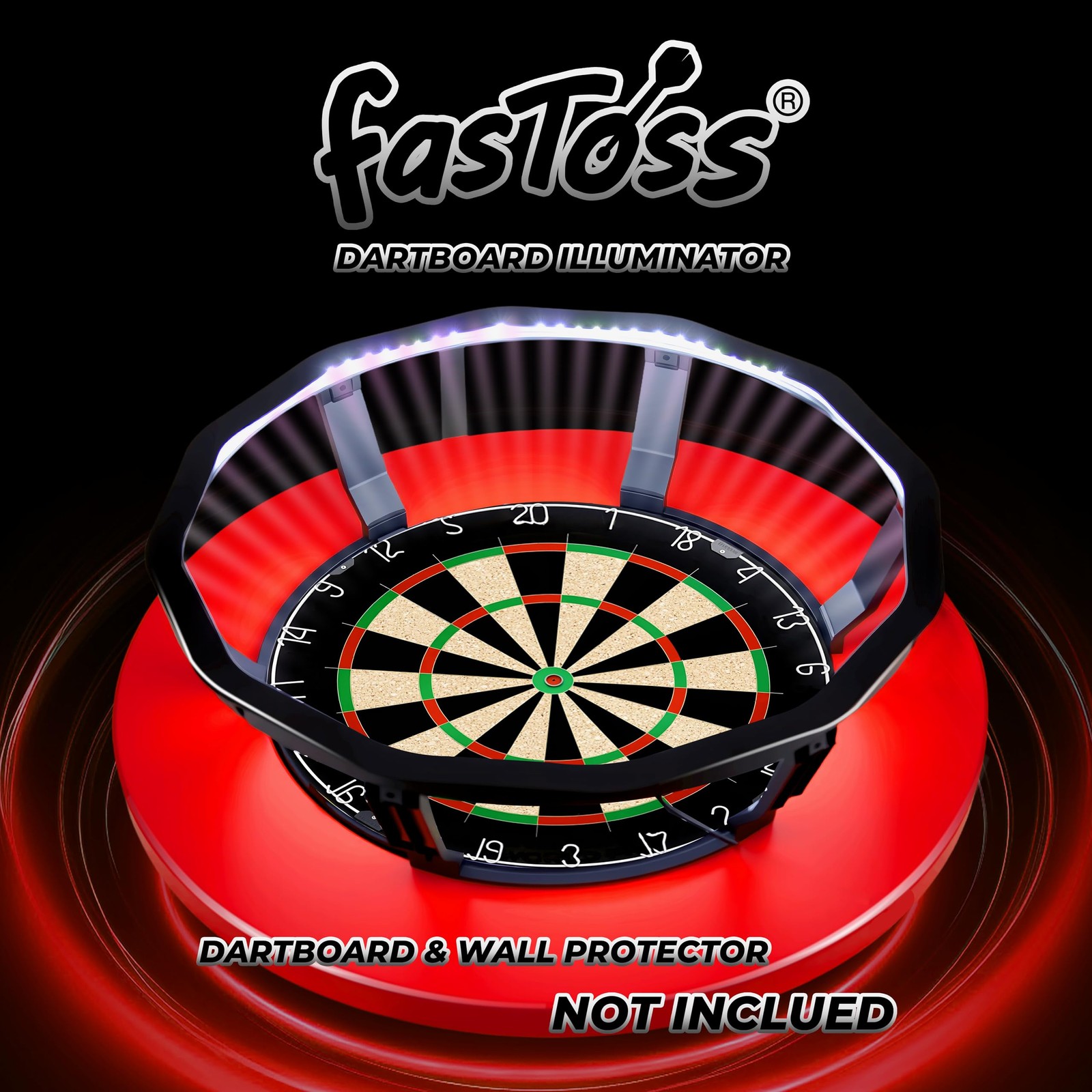 Fastoss Pro Dartboard Lighting System - LED Ring Light for 18" Dartboards