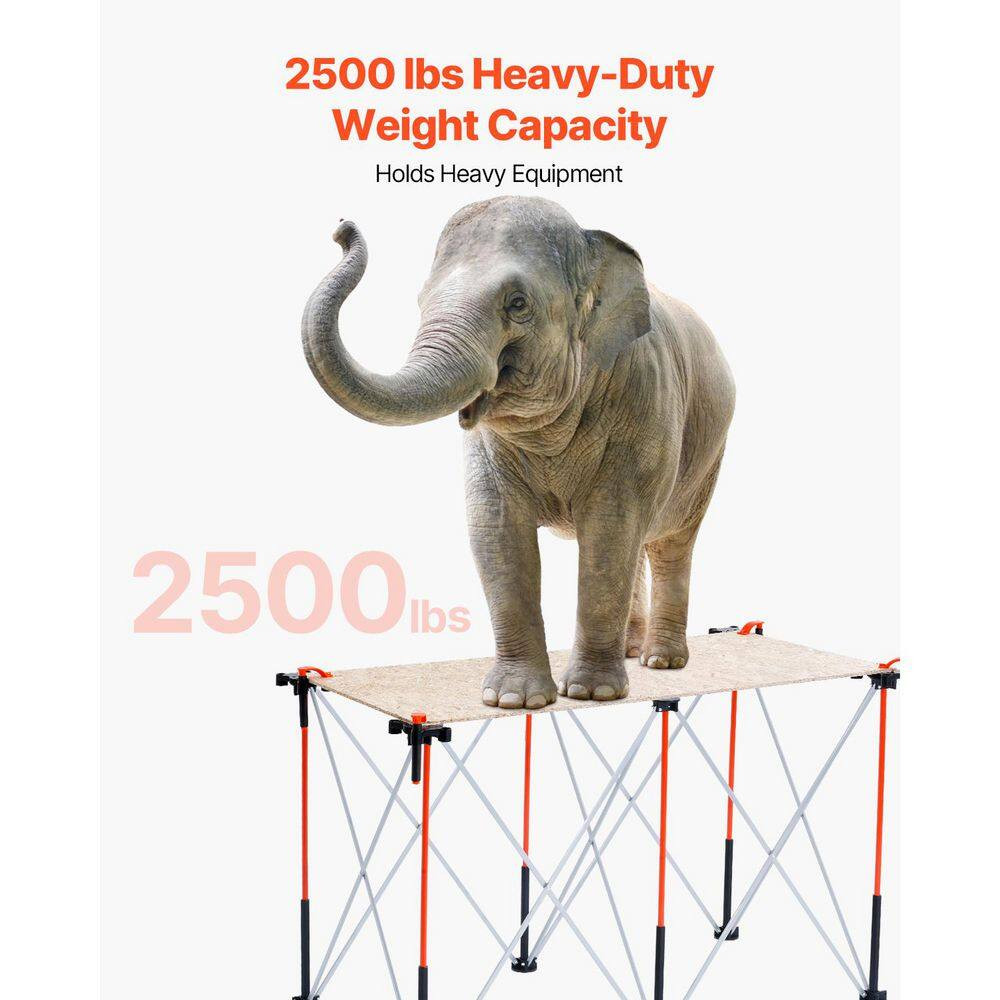 Portable Folding Workstand, 4.15 X 2.18 Ft. Collapsible Workbench, 2500 Lbs. Wei