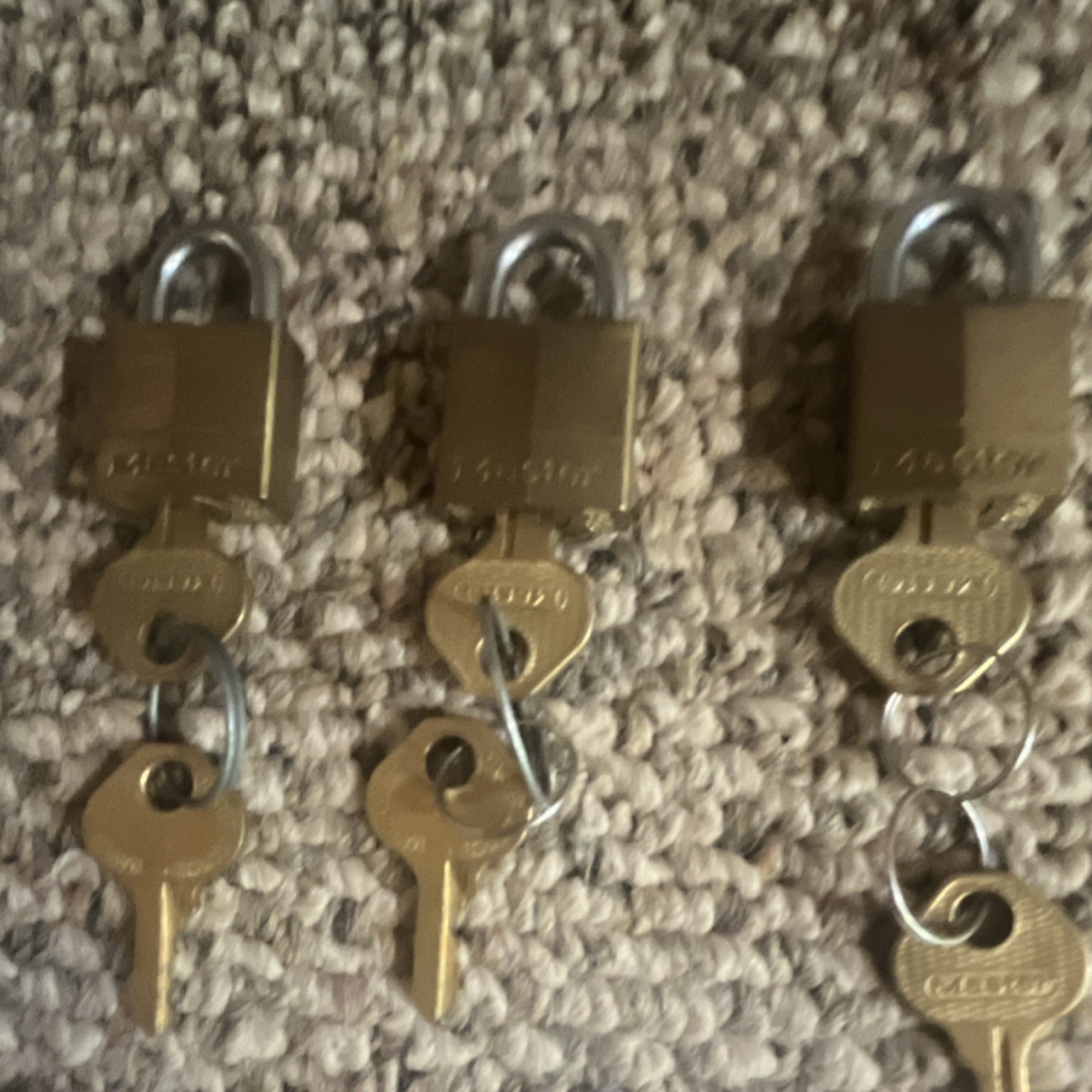 Master Lock no 120 Brass Padlocks Set of 3 with Steel Shackles & Keys