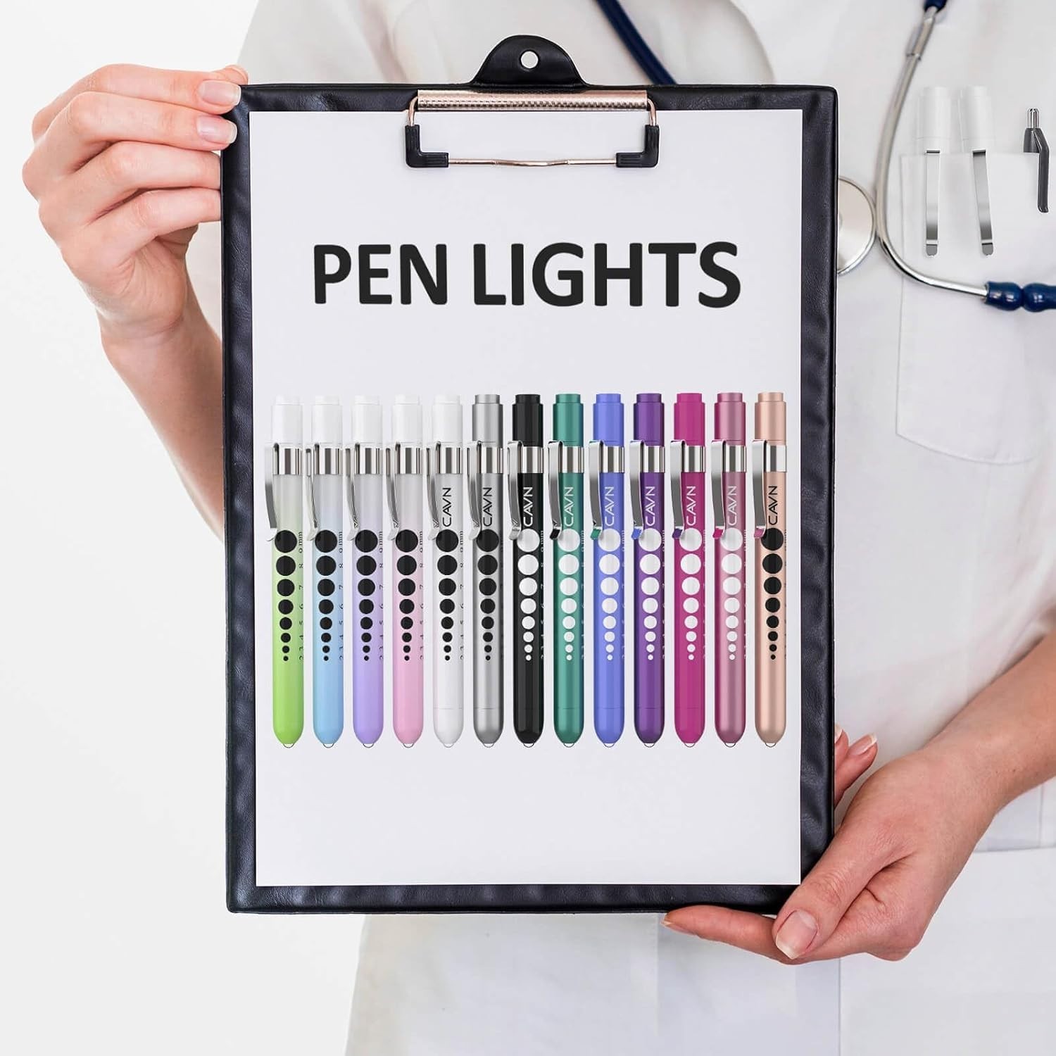 Gradient Pink and Blue Medical Penlights – 2 Pack Lightweight LED Design