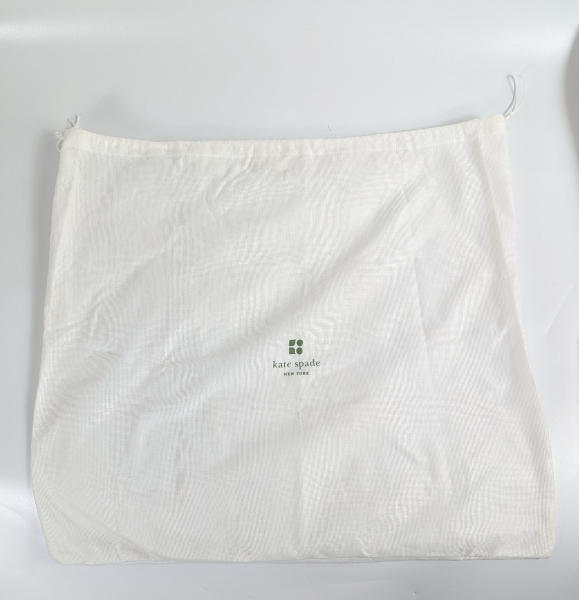 Kate Spade New York Large Dust Bag 22.5 x 19" Drawstring Cream Green Logo