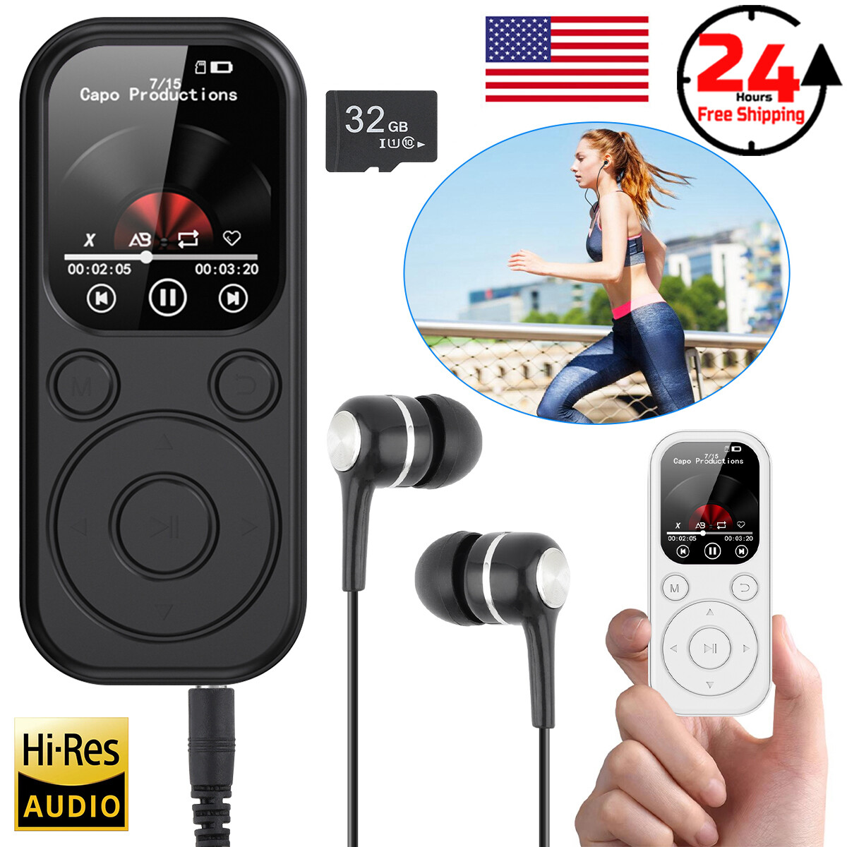 New Bluetooth 5.4 Sport Lossless Music MP3 MP4 Player FM Radio Recorder 500mAh