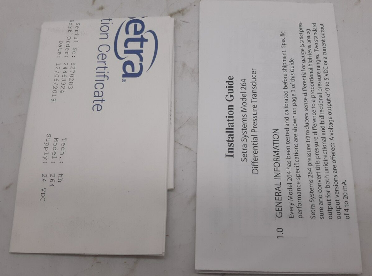 Setra DPT2641-001D-A Transducer