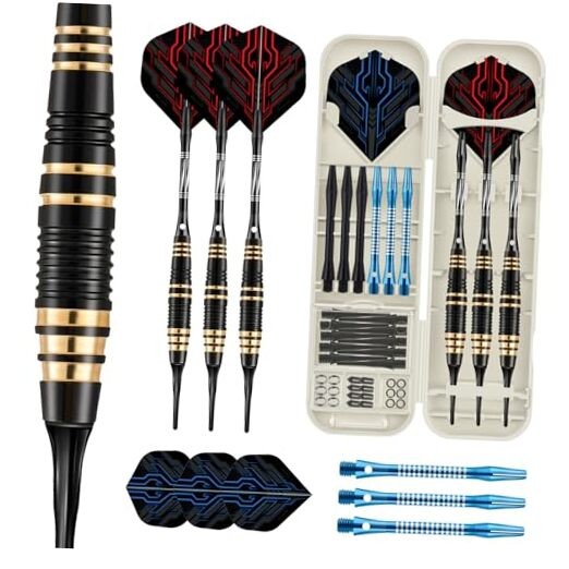 Soft Tip Darts – 3-Piece Set for Electronic 16g Soft Needle | Blue/Black