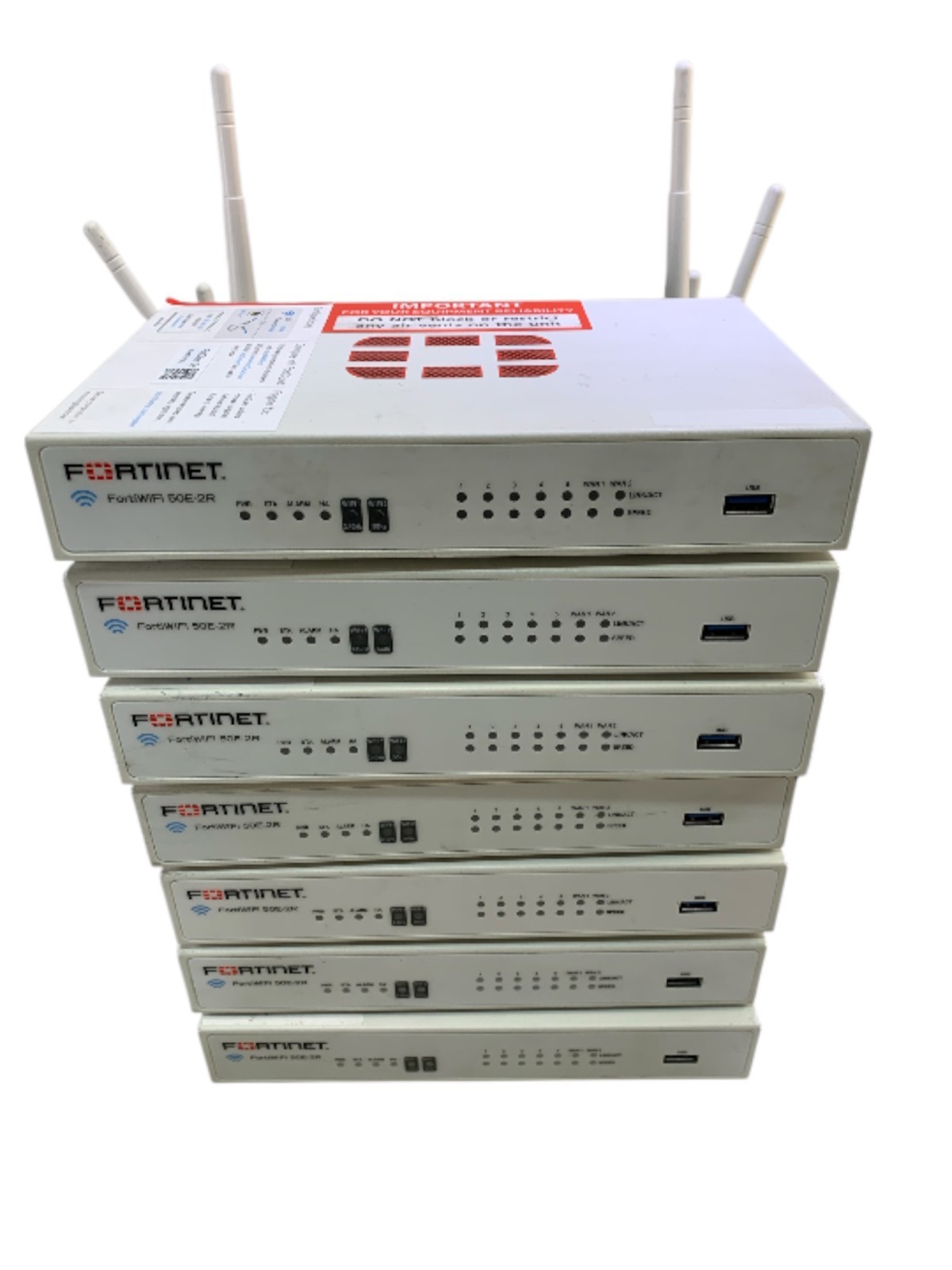 LOT OF 7:  FORTINET FWF-50E-2R FortiWifi-50E-2R  FORTIGATE-50E-2R WI-FI FIREWALL