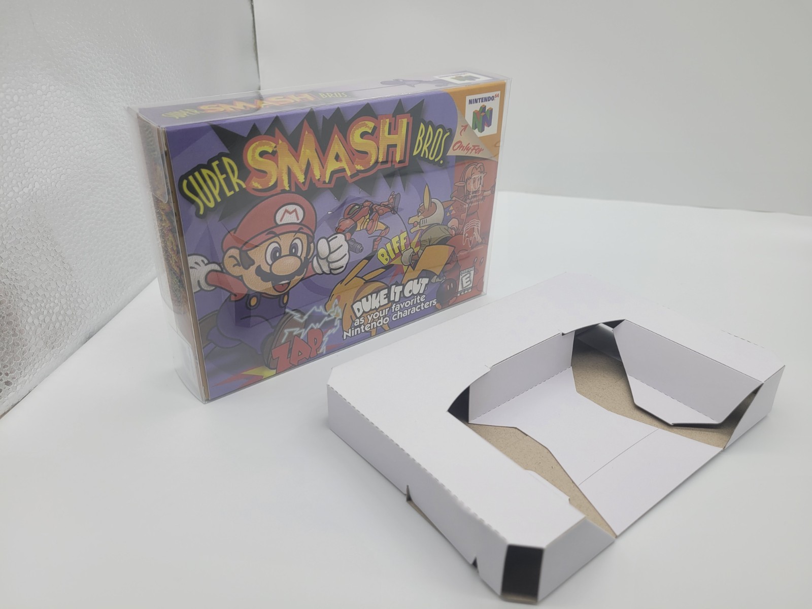 SUPER SMASH BROS N64 BOX ONLY  -N64- REPLACEMNT BOX  - INSERT TRAY + CLEAR CASE