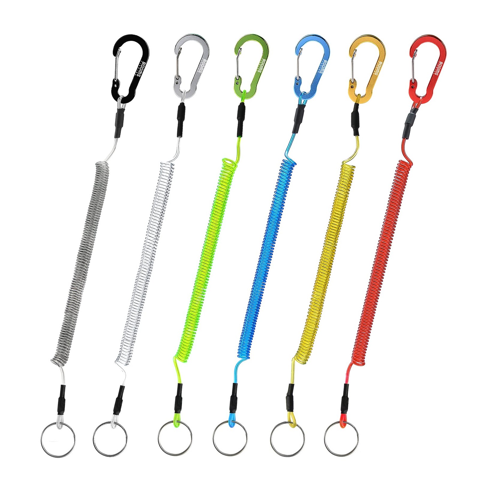 Fishing Lanyards Tool Safety Coil Retractable Wire for Fishing Poles