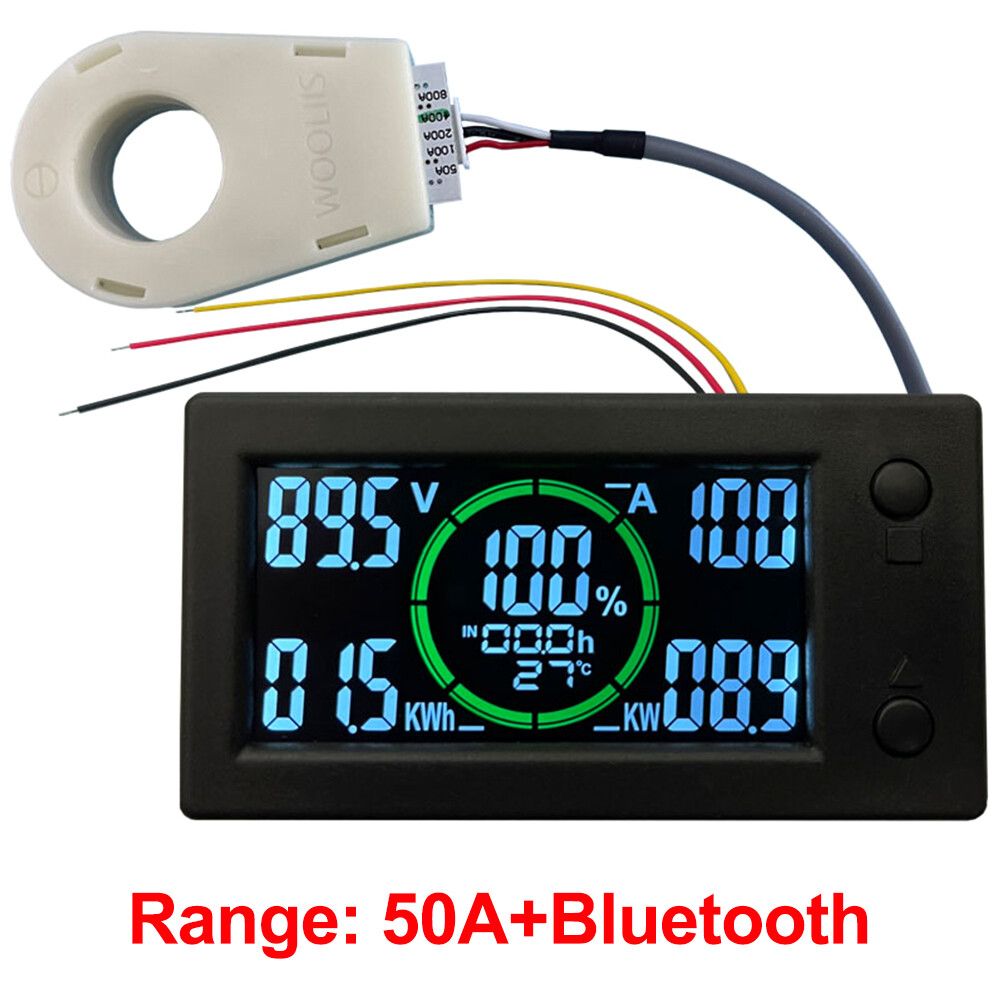 DC0-300V 50A/100A/200A/400A Bluetooth Voltage Current Power Energy Coulomb Meter