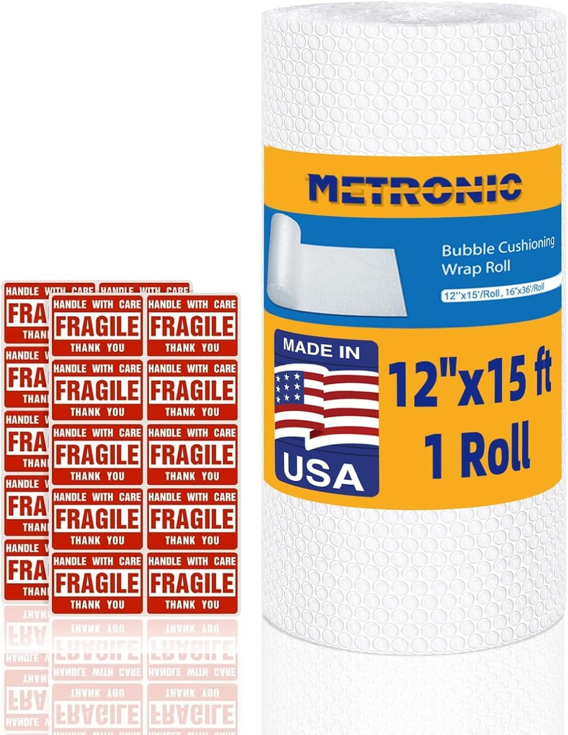 12'x15' Bubble Cushioning Wrap for Safe Shipping & Storage Solutions