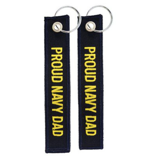 NEW U.S. Navy Proud Navy Dad Embroidered Key Chain. 73314