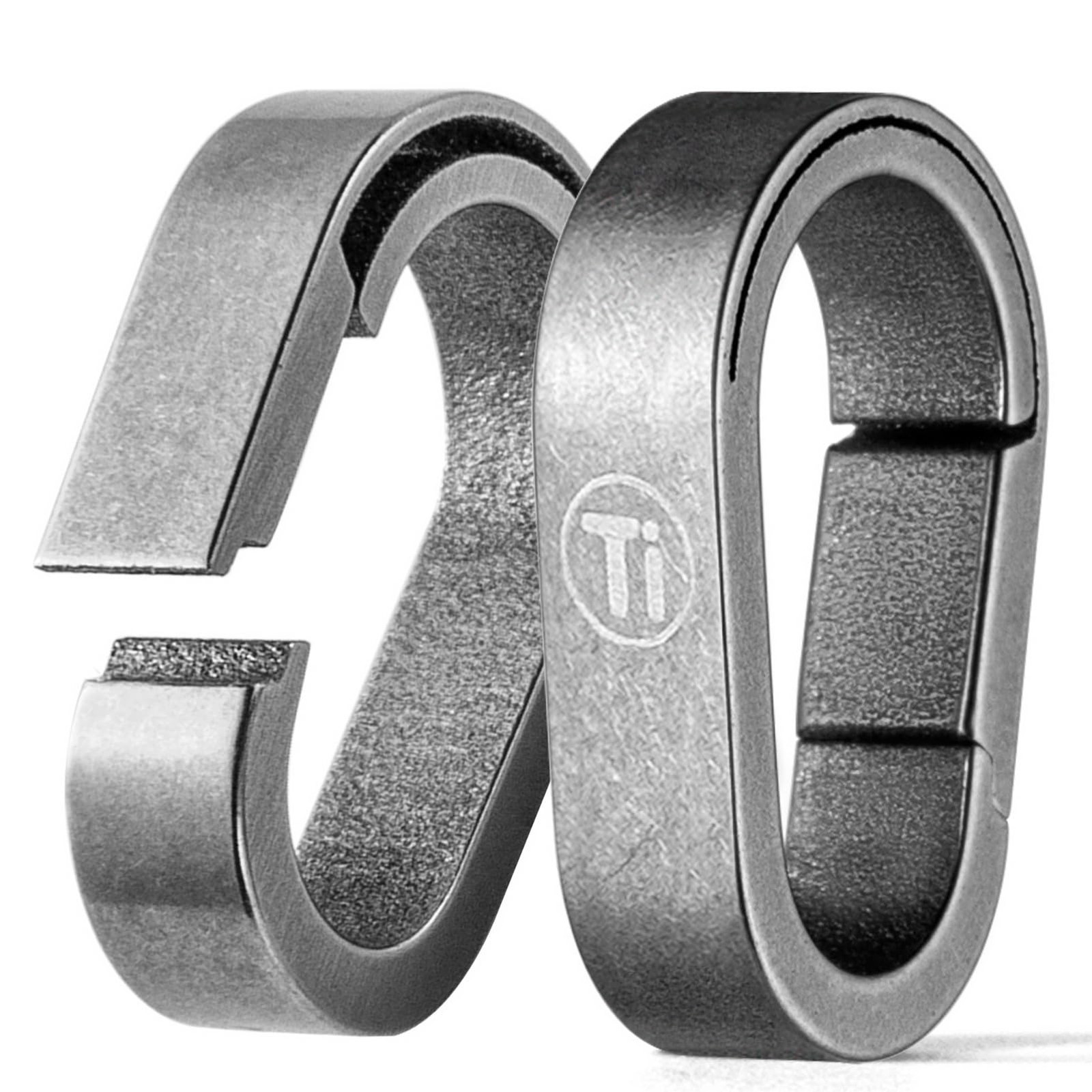 TISUR Mini Titanium Key RingsSmall Carabiner Keychain Clip Quick Release Key ...
