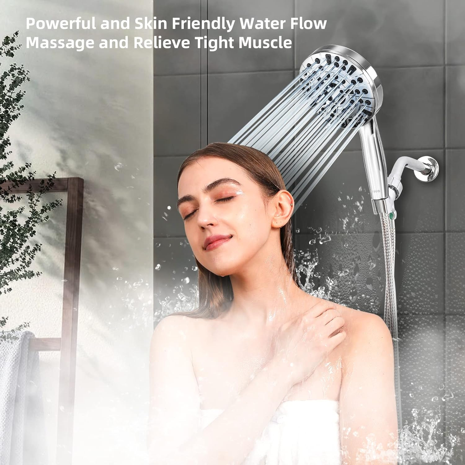 Shower Head,10 Functions High Pressure Shower Head with Handheld, Built-In Pause