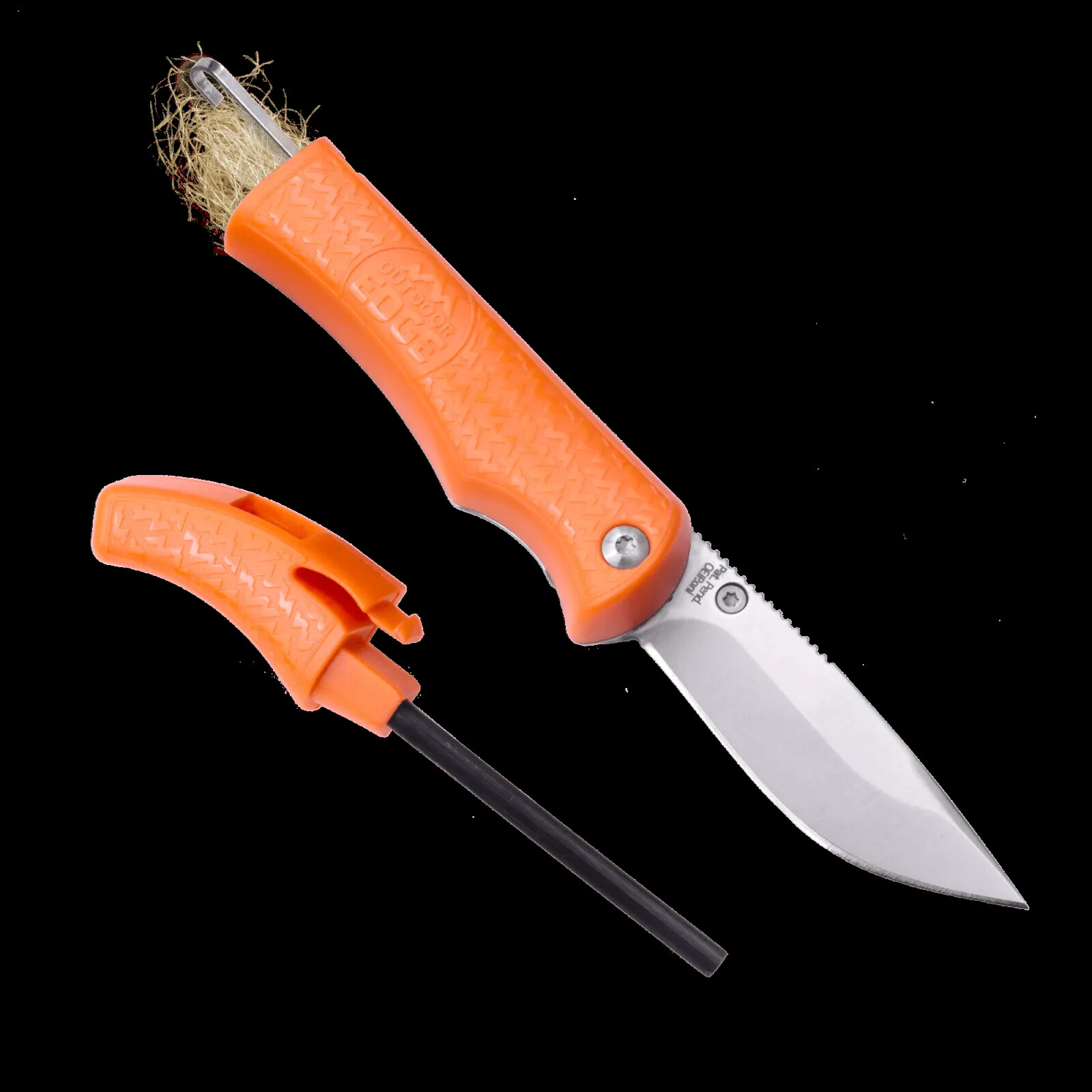 NEW Outdoor Edge Ignitro Folding Survival Knife w/ Fire Starter & Whistle