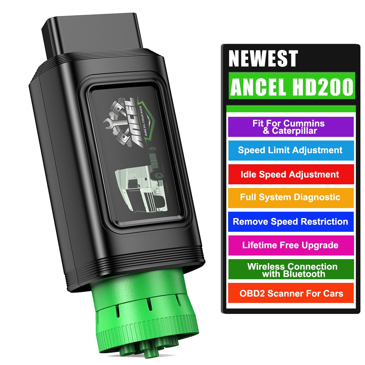 ANCEL HD200 Heavy Duty Truck Diagnostic Speed Limit Reset All System Scan Tool