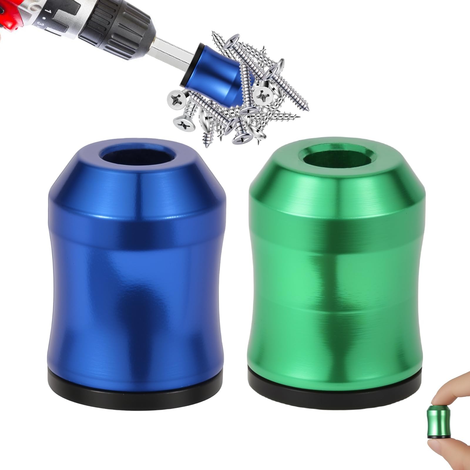 2 pcs magnetic screw holder ring, 1/4" universal strong magnetic ring, remova...