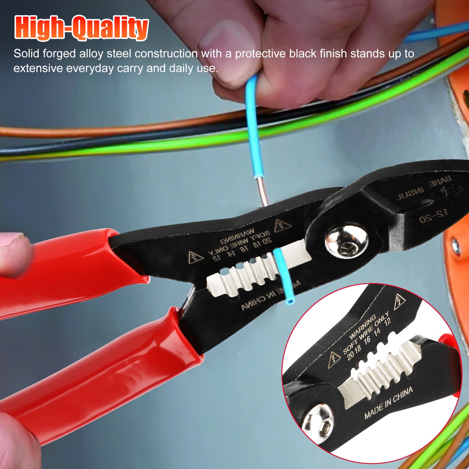 Cable Stripper Pliers Multifunctional Wire Service Pliers Crimper Stripper Tool
