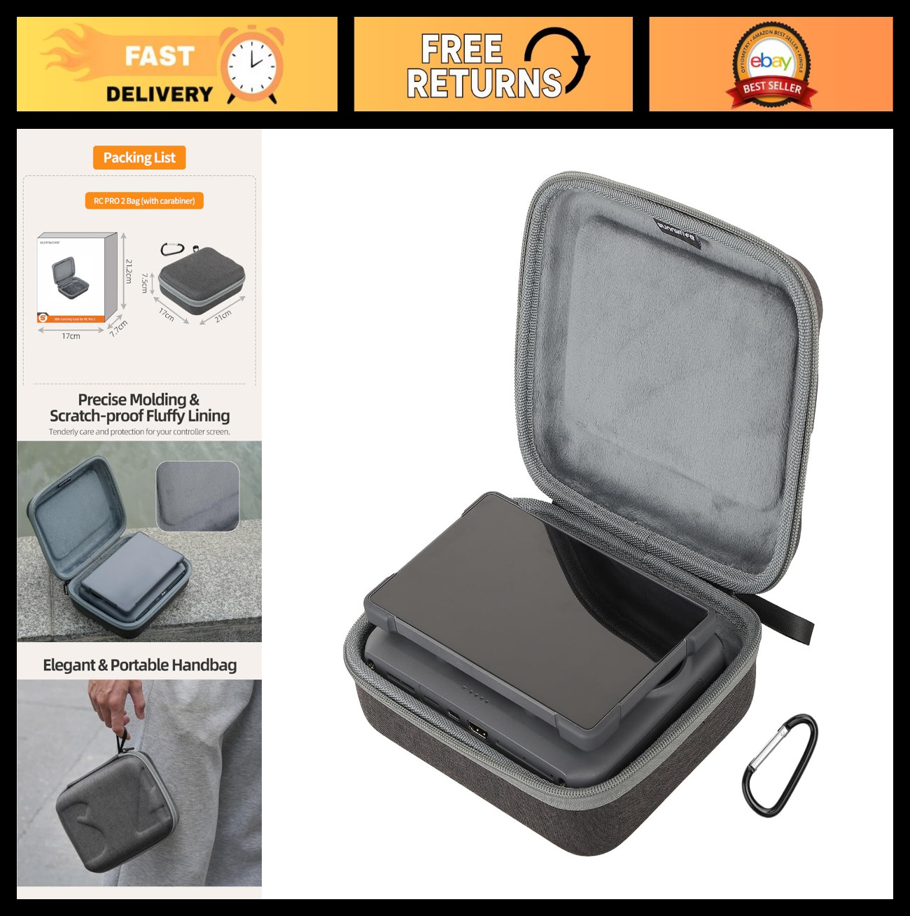 Portable Carrying Case for DJI Mavic 4 Pro & RC Pro 2 Remote Controller Accessor