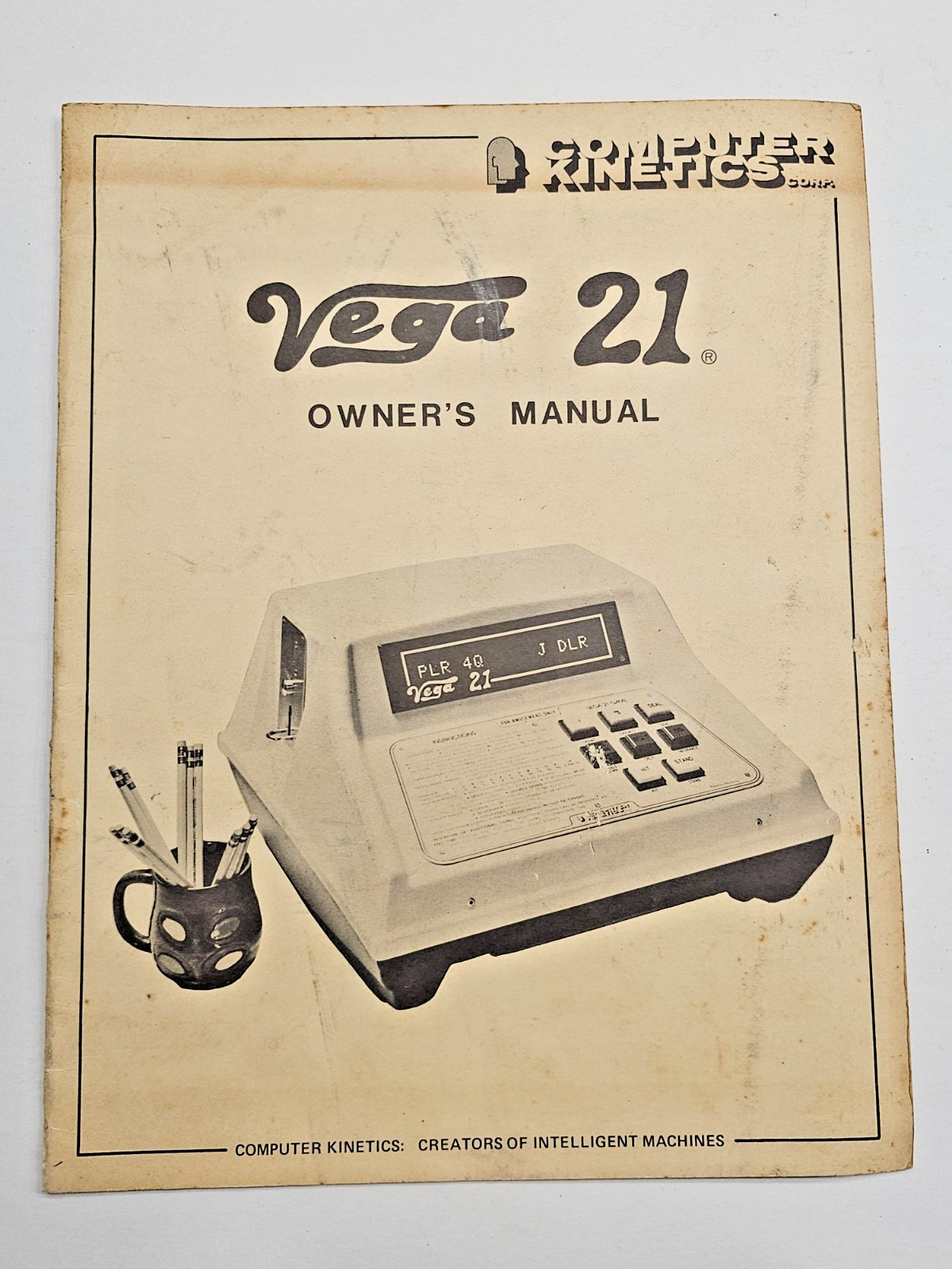 ORIGINAL COMPUTER KINETICS VEGA 21 BARTOP GAME OWNERS MANUAL