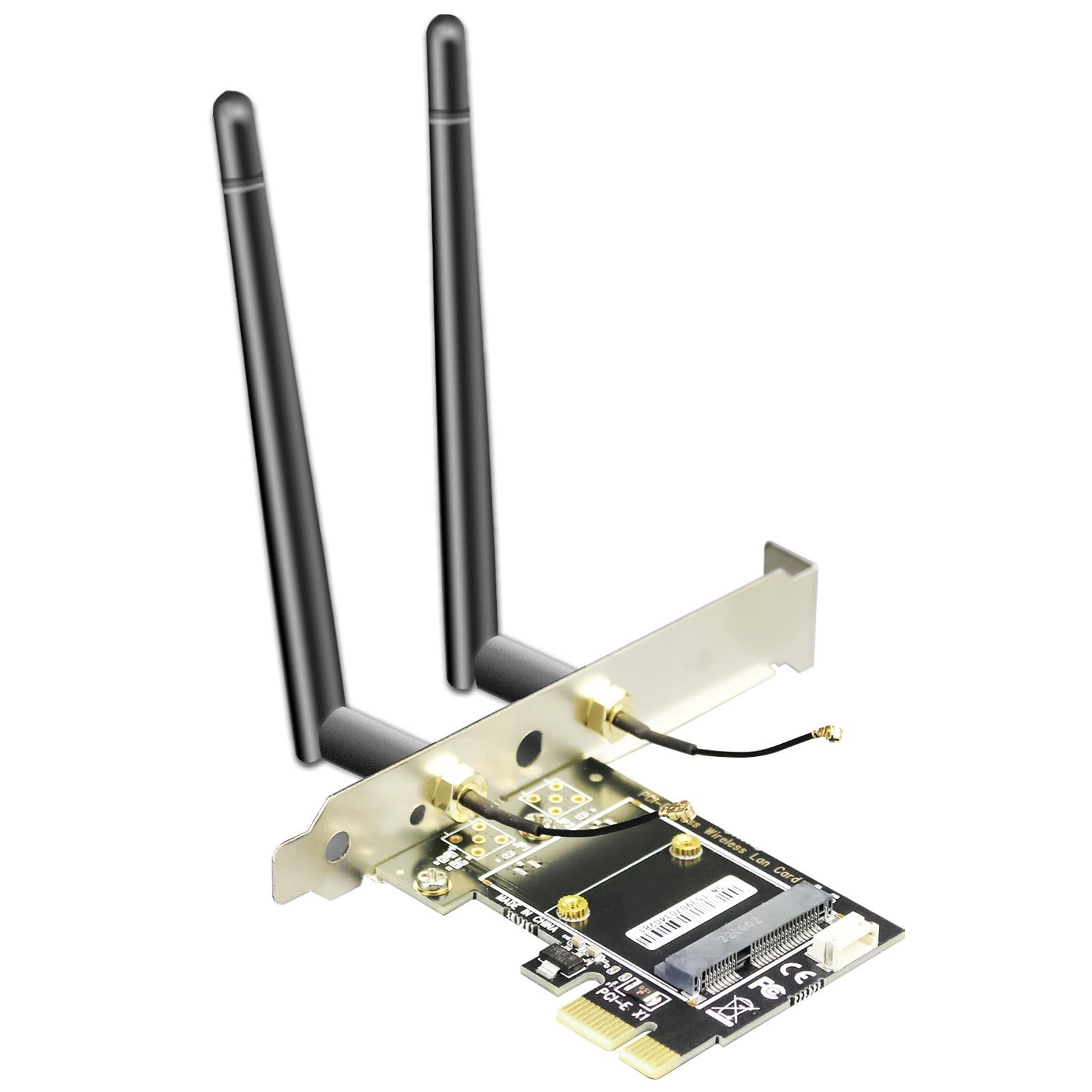 GLOTRENDS WA02 Mini PCIe to X1 WiFi Bluetooth Adapter for Black