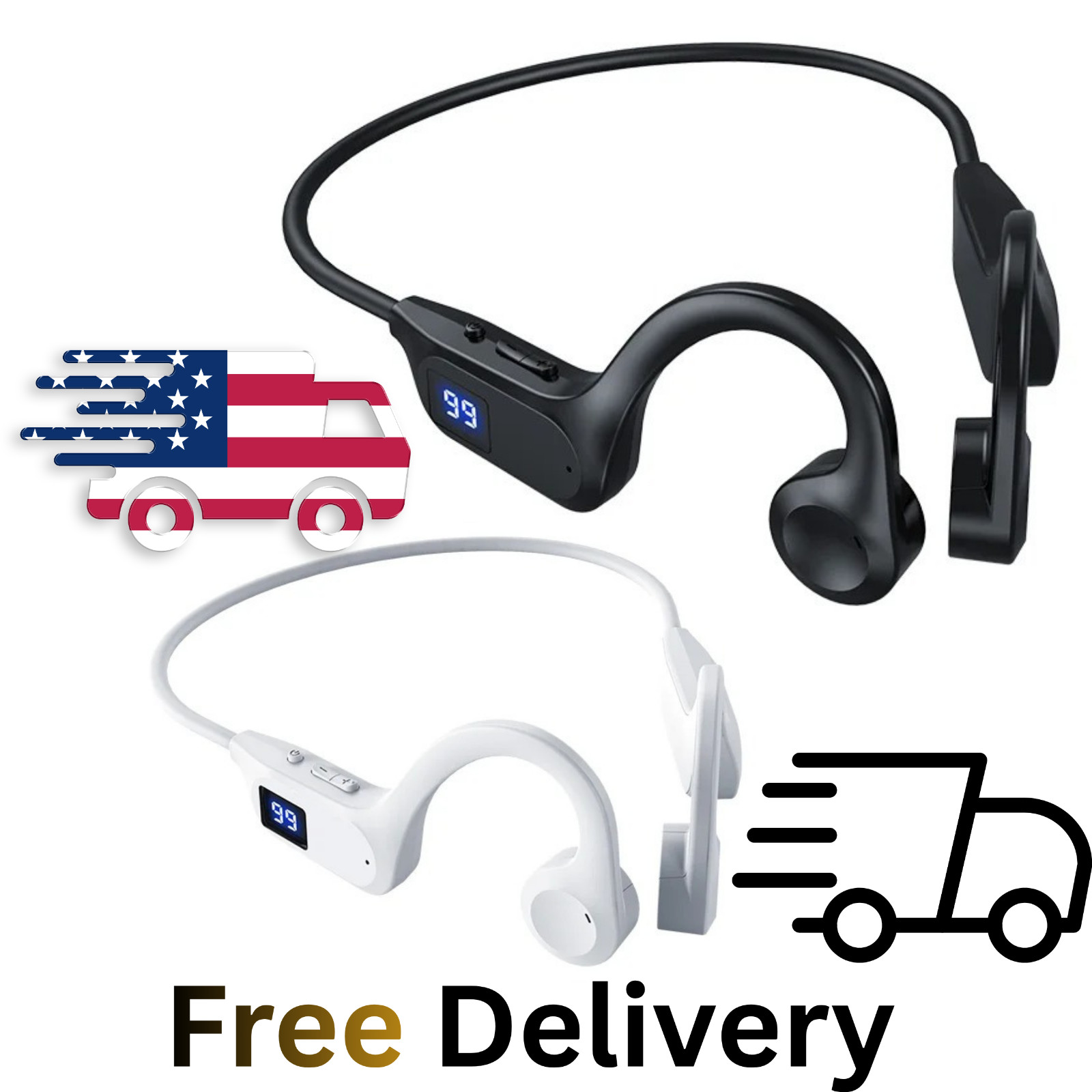 Bone Conduction Headphones Bluetooth 5.1 Wireless Headset Earbuds Outdoor Sports