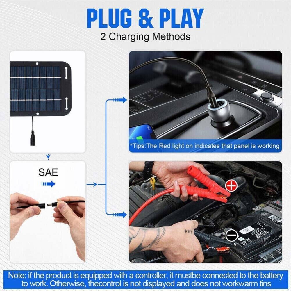 30W Solar Panel 18V Charging Camping Supply Doubles Output for current