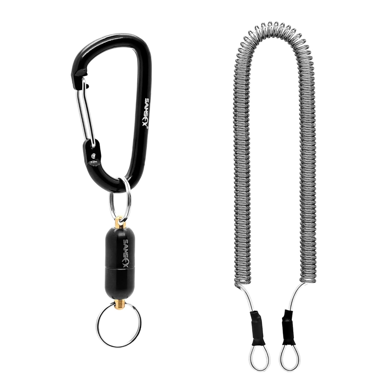 SAMSFX Fishing Strongest Magnetic Net Release Black Rubber Non-Slip Grip