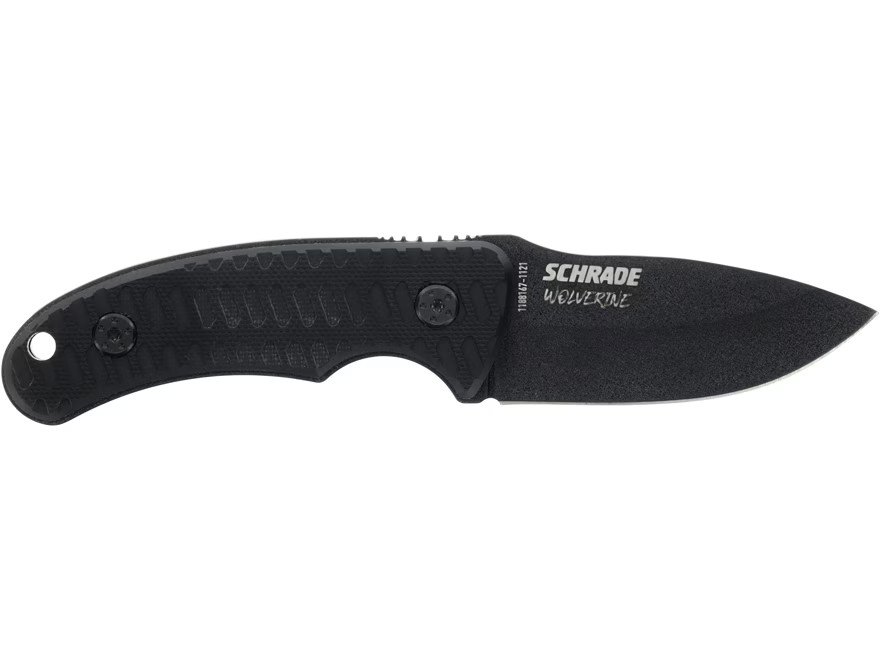 Schrade Wolverine Mini Fixed Blade Knife 2.75" Drop Point 65MN Teflon Coat Blade