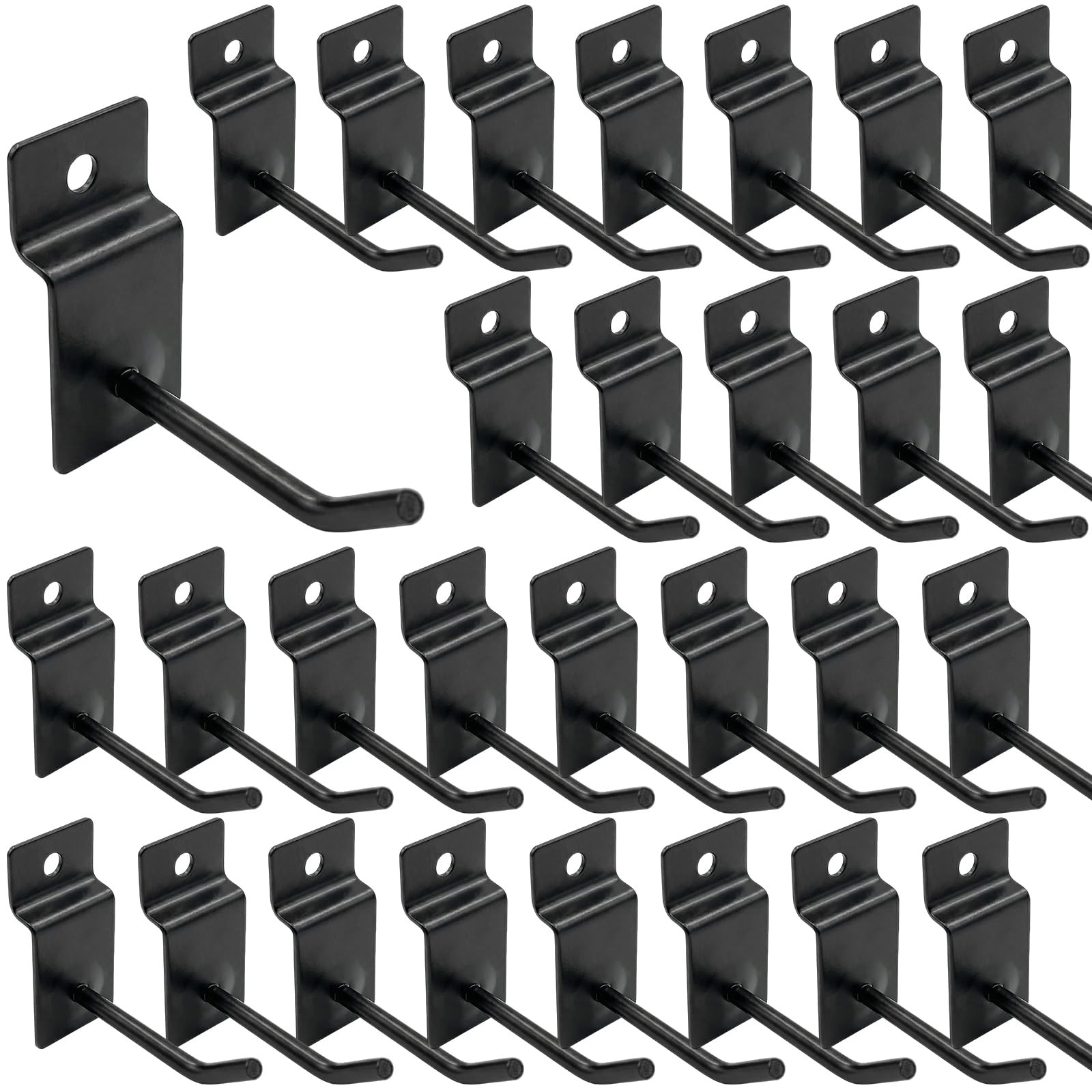 100 PCS Black Heavy Duty Slatwall Hooks Pegboard Display 2 Inches/5 CM