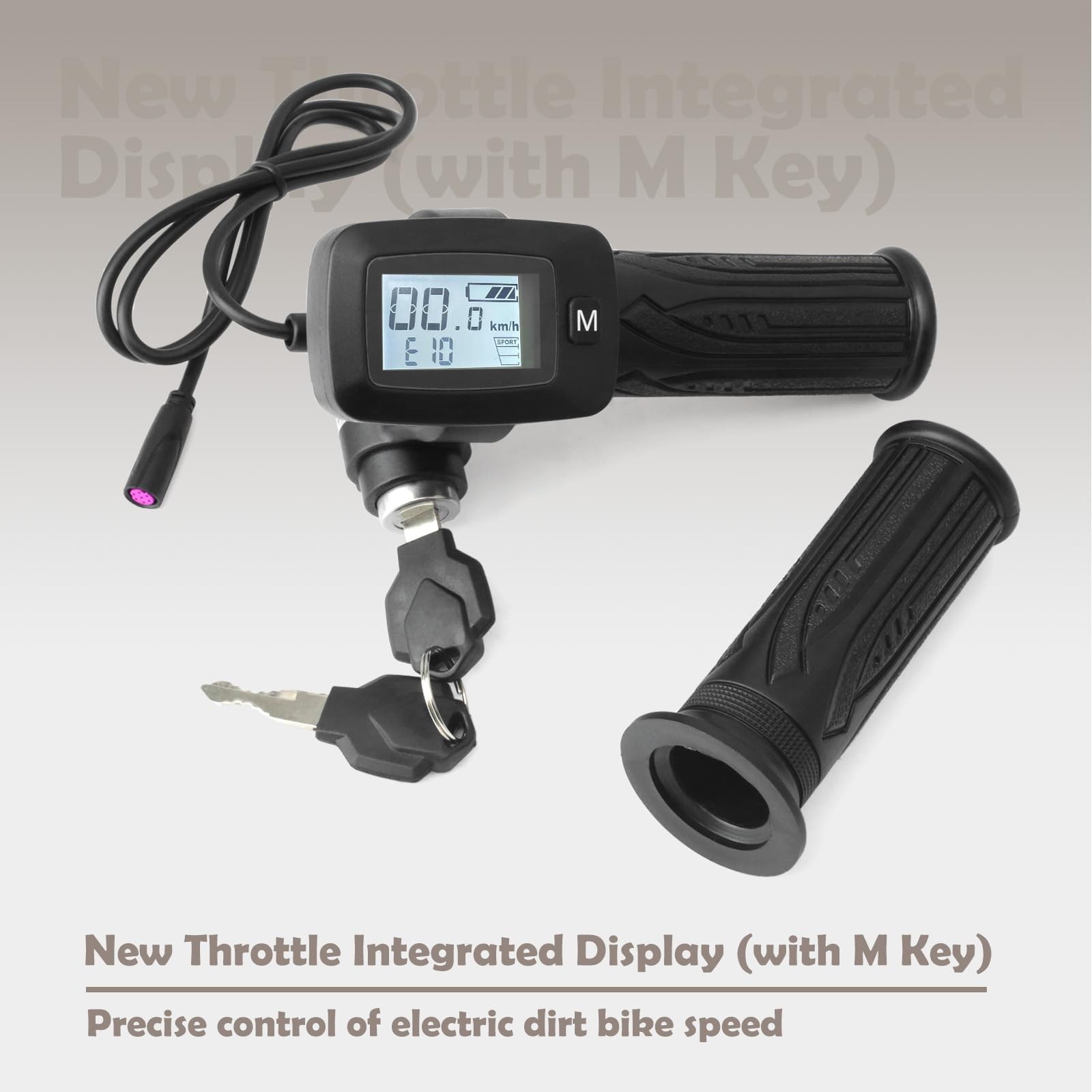 48V Throttle Replacement with M Key Button for Electric Dirt Bike Upgrade
