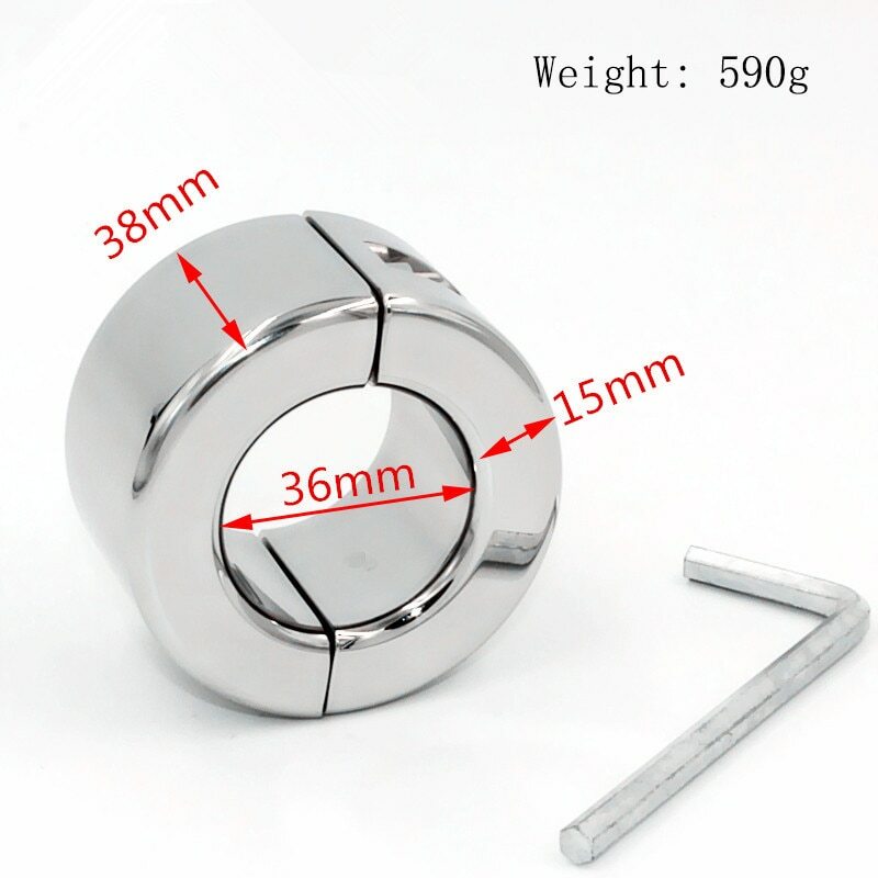 Stainless Steel Testicle Ball Stretcher Heavy Duty Weight Scrotum Ring Metal