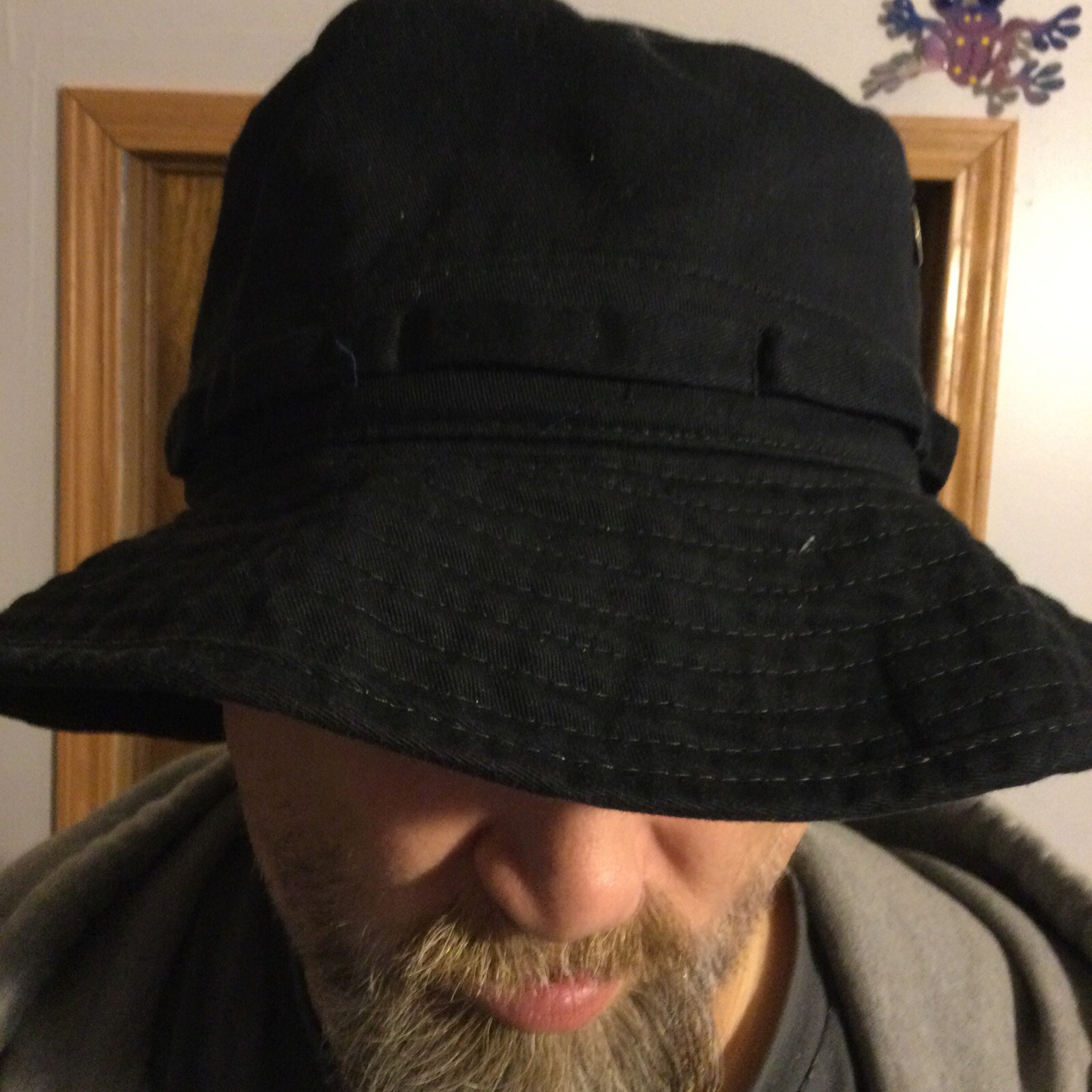 1 Top Pro Fishing/Safari Bucket Hat With Adjustable Strap Large Black