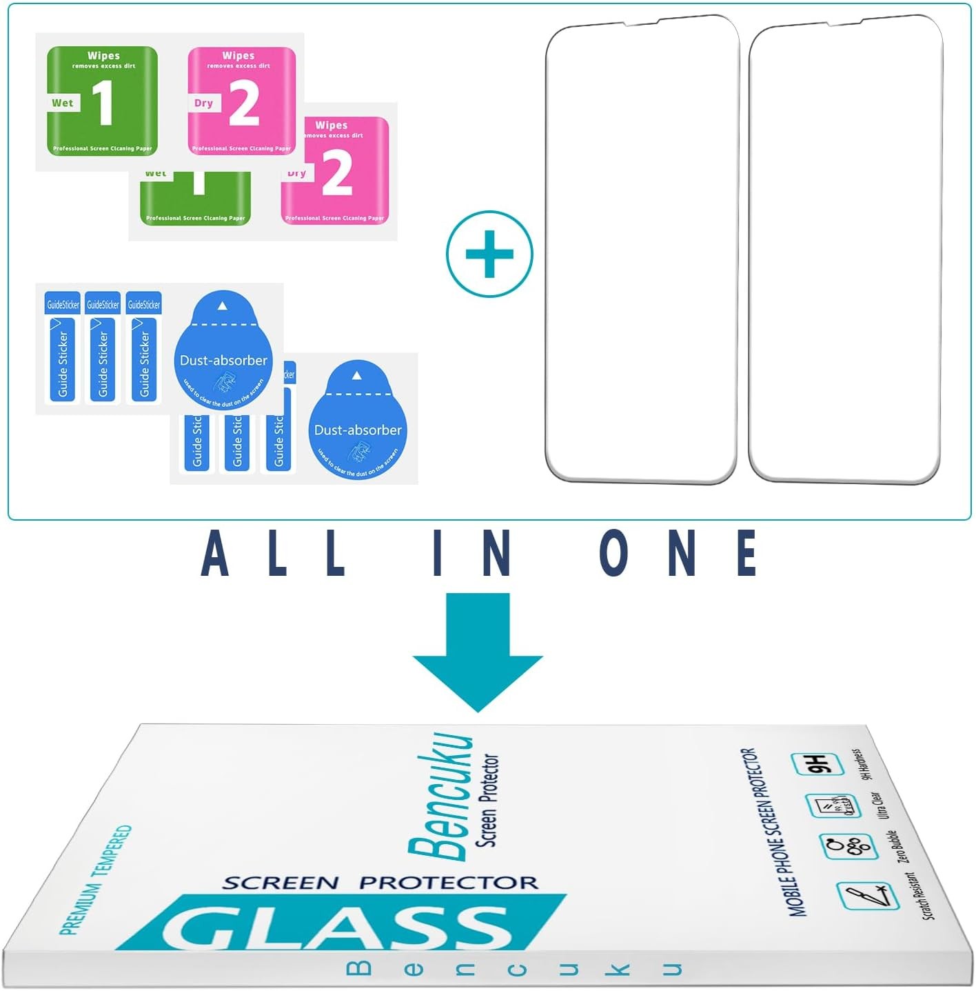 2 Pack) Screen Protector for iPhone 17e / iPhone 16e Tempered Glass, Anti