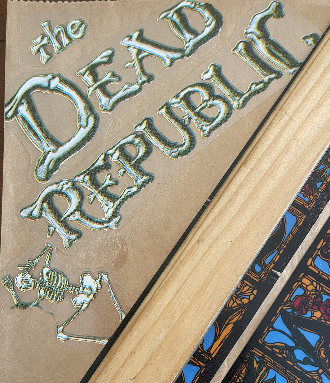 VTG 1990 Grateful Dead Spell Out The Dead Republic Window Decal Sticker Original