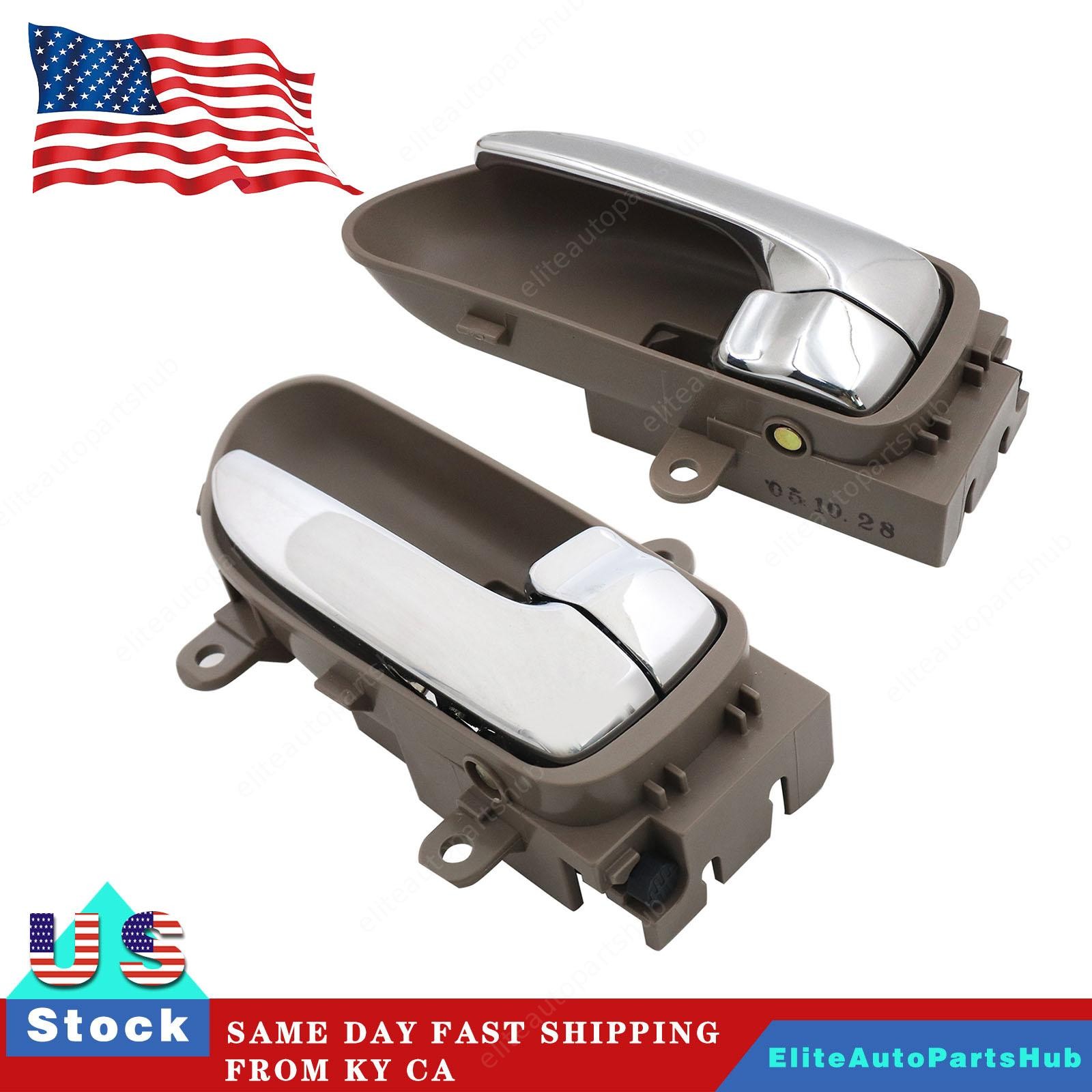 For Infiniti G35 2003-2007 Left+Right Inside Interior Door Handle Brown Chrome
