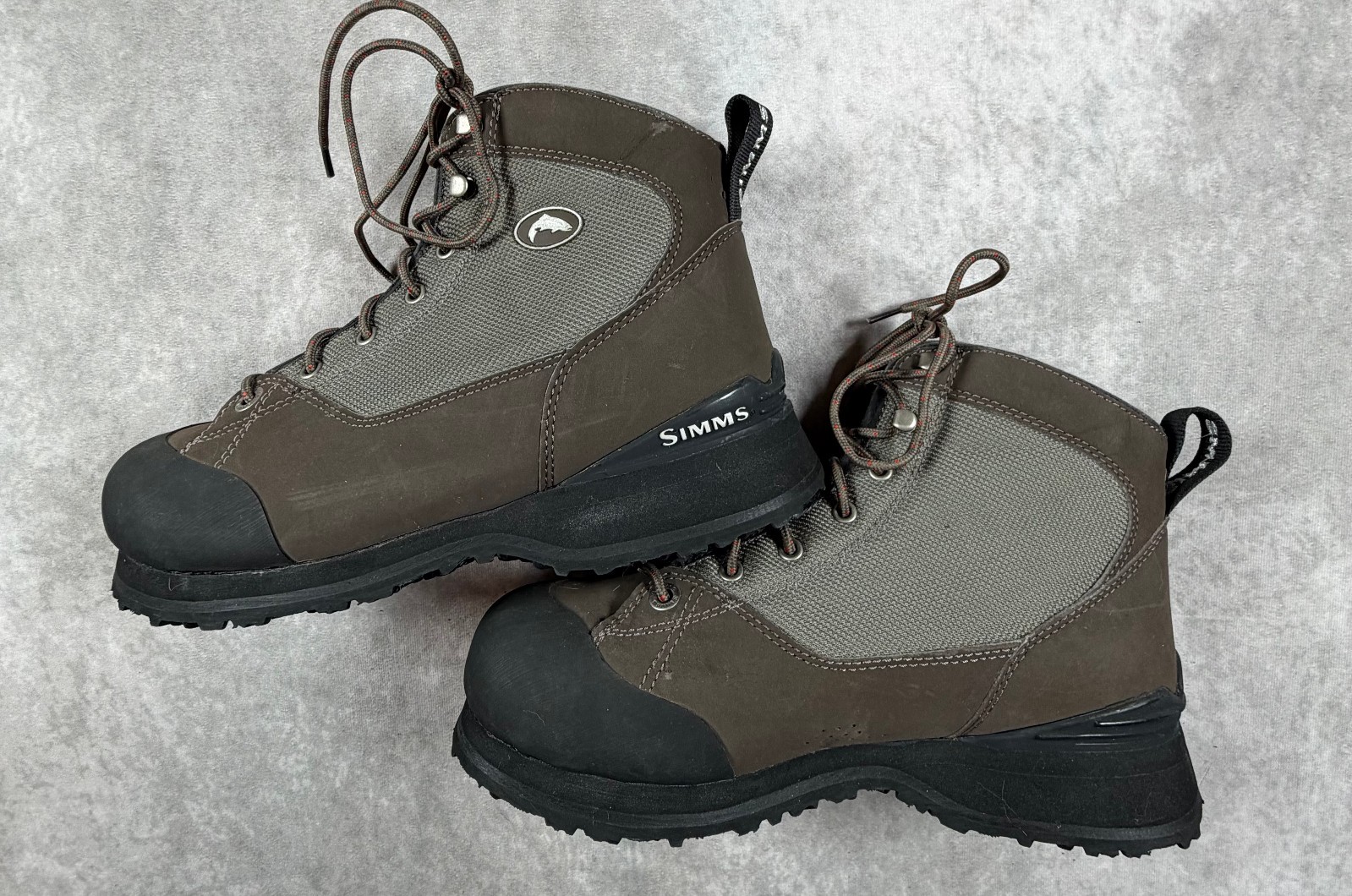 Simms Flyweight Wading Boots Vibram Sole Steel Grey Lace Up Mens 10