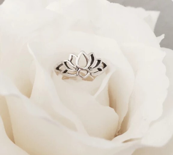 CHRISTMAS GIFT 4 WOMEN'S Solid Metal Adjustable Lotus Toe Ring 925 Silver