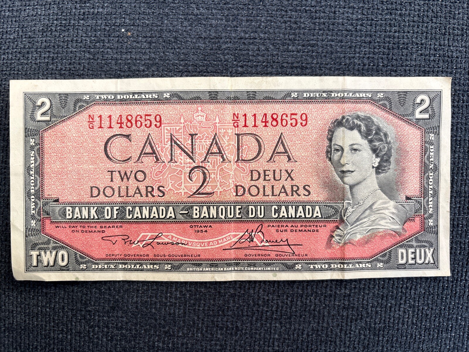Canada 1954 $2 Two Dollar Banknote Lawson - Bouey N/G 1148659