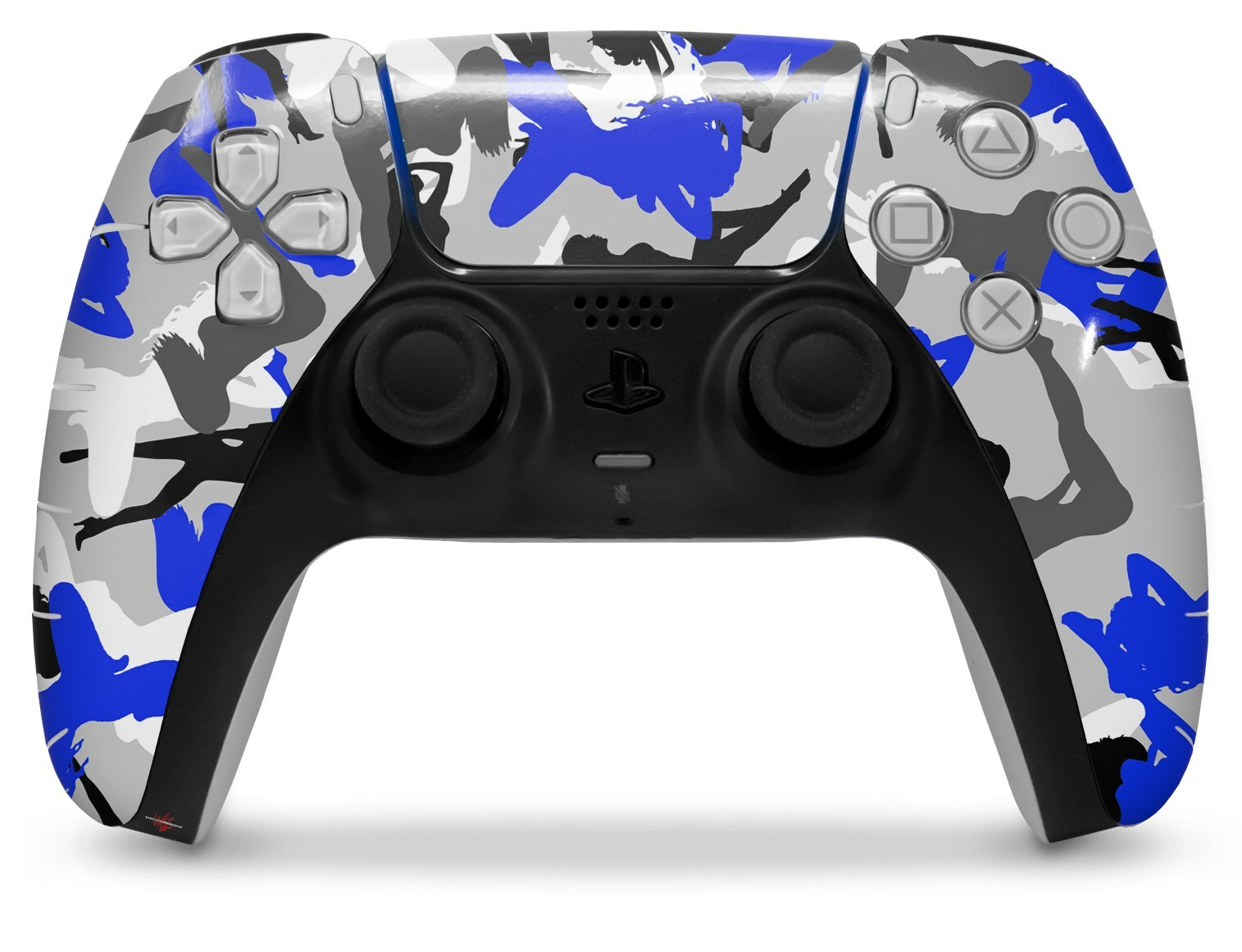 Skin Sony PS5 Controller Sexy Girl Silhouette Camo Blue