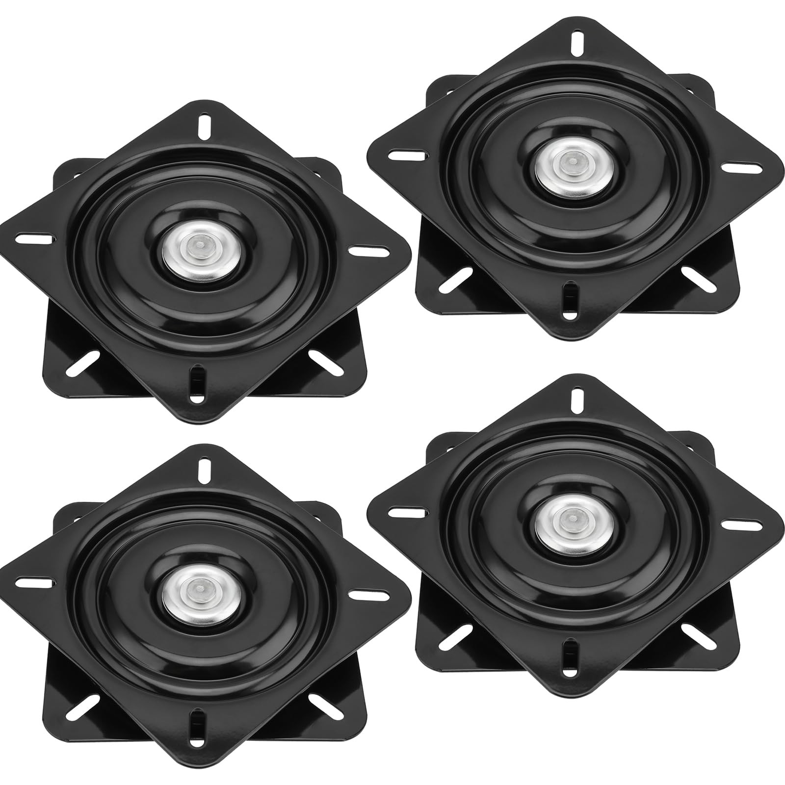 4 PCS 6.25 Inch Bar Stool Swivel Plate Square Replacement Heavy Duty Base Mount