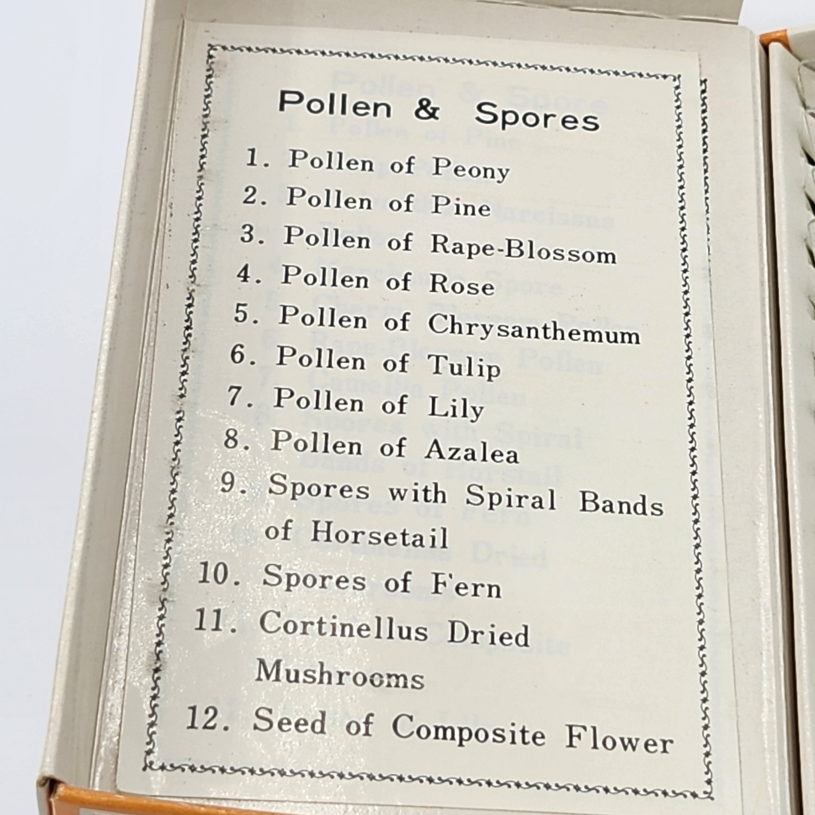Vintage Sears Prepared Microscope Slides Pollen & Spore