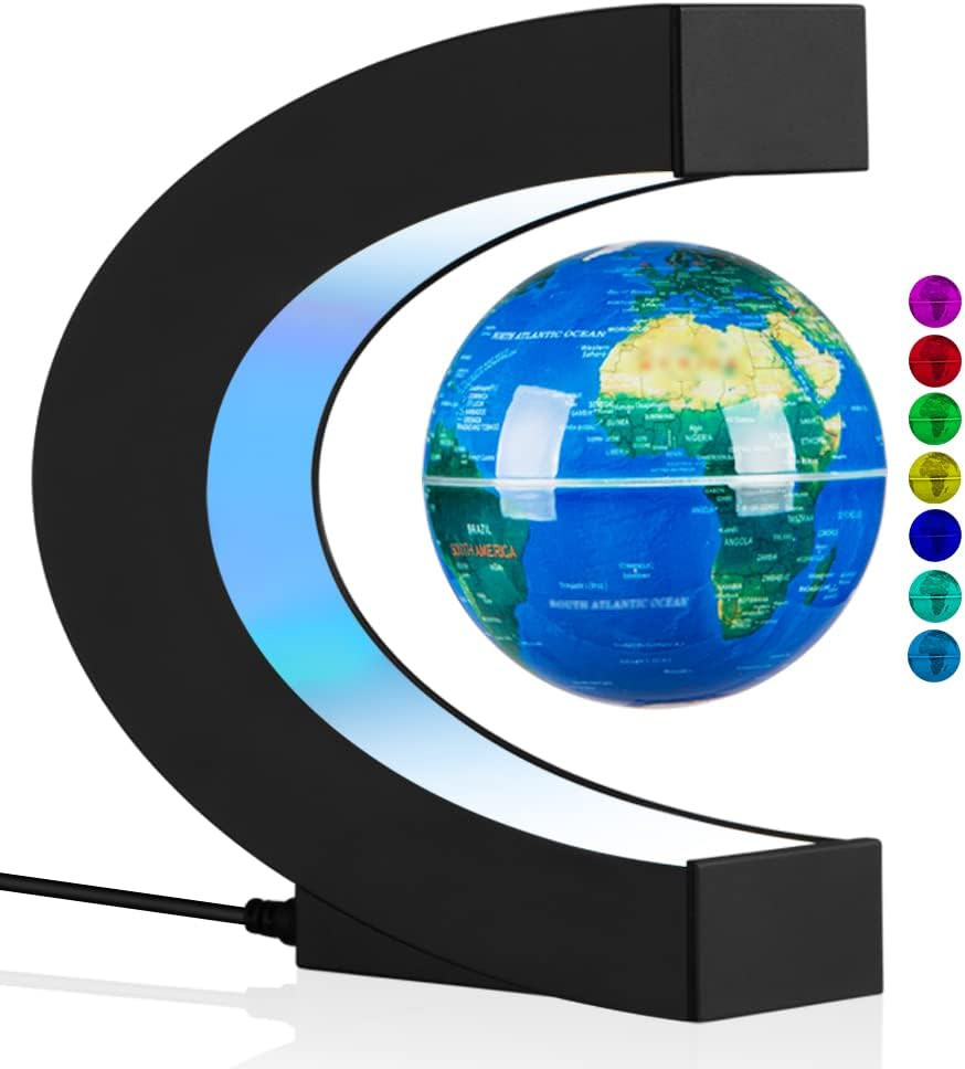Levitating Globe with LED Lights, Multi-Color Changing Magnetic Levitation Globe