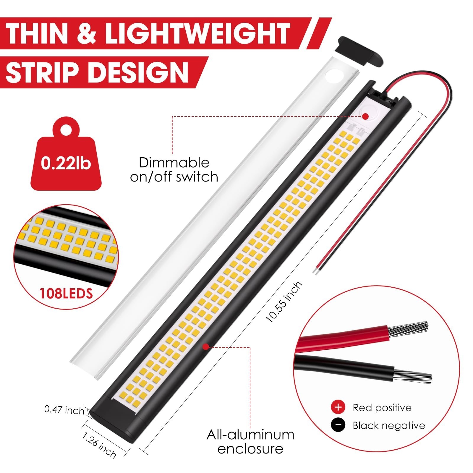 12V LED Light, Enclosed Trailer Light, 12 Volt Lights, 12v LED Lighting for R...